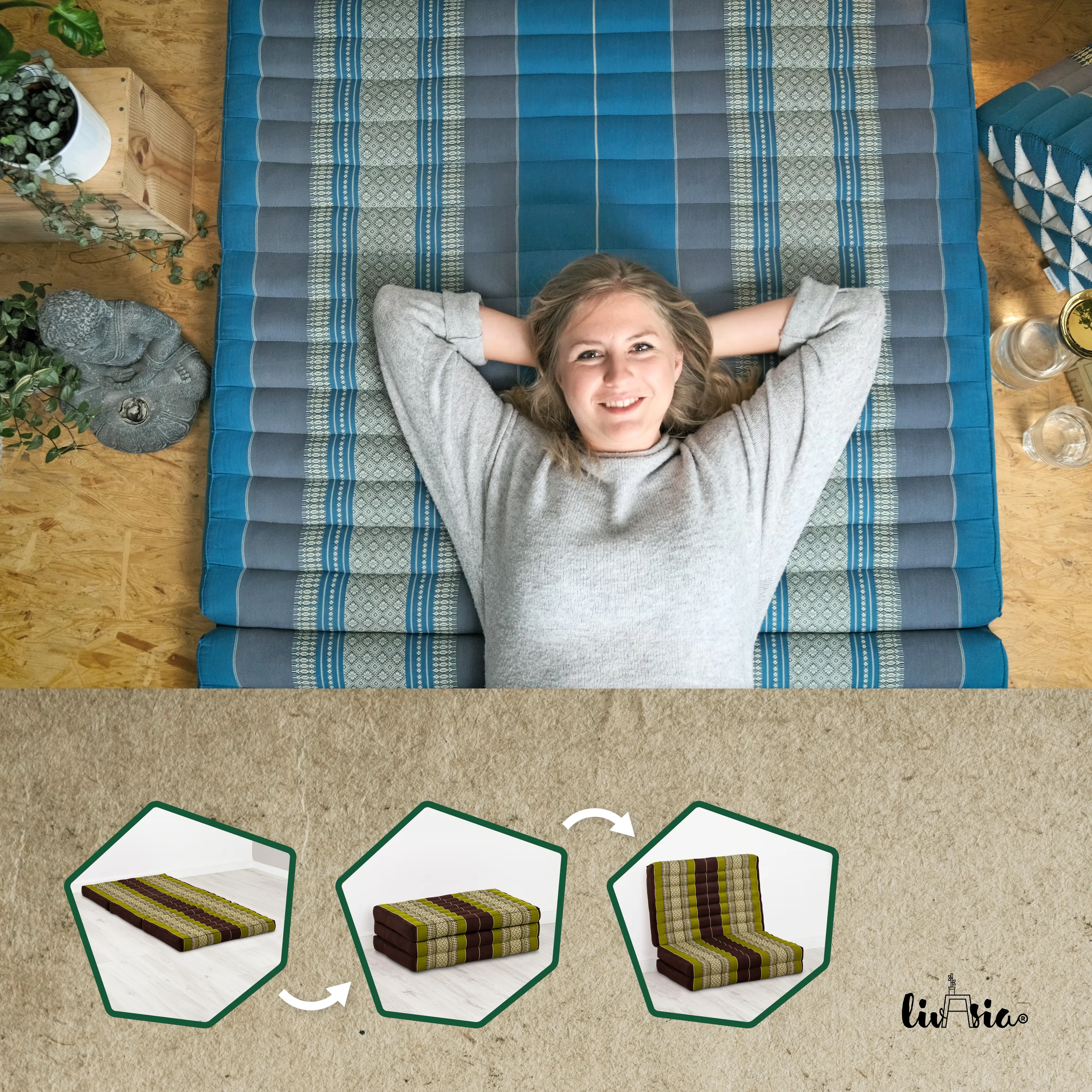 Kapok Kinderklappmatratze, 70 cm breit