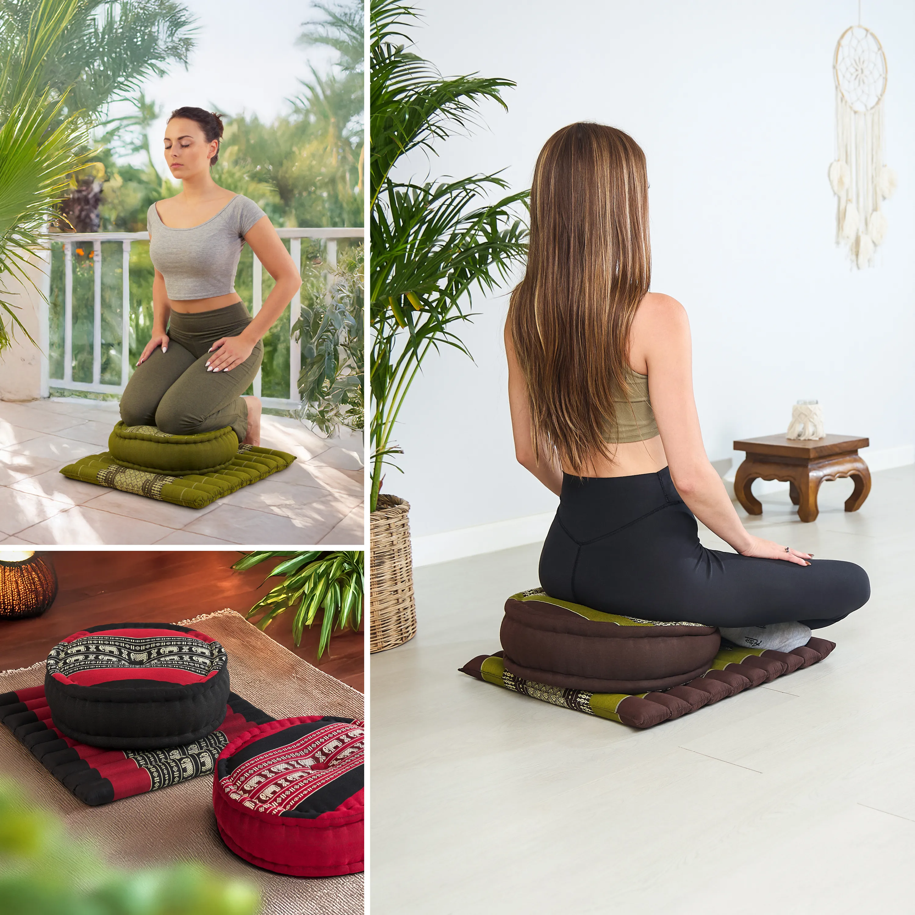 Kapok Meditationskissen Set L