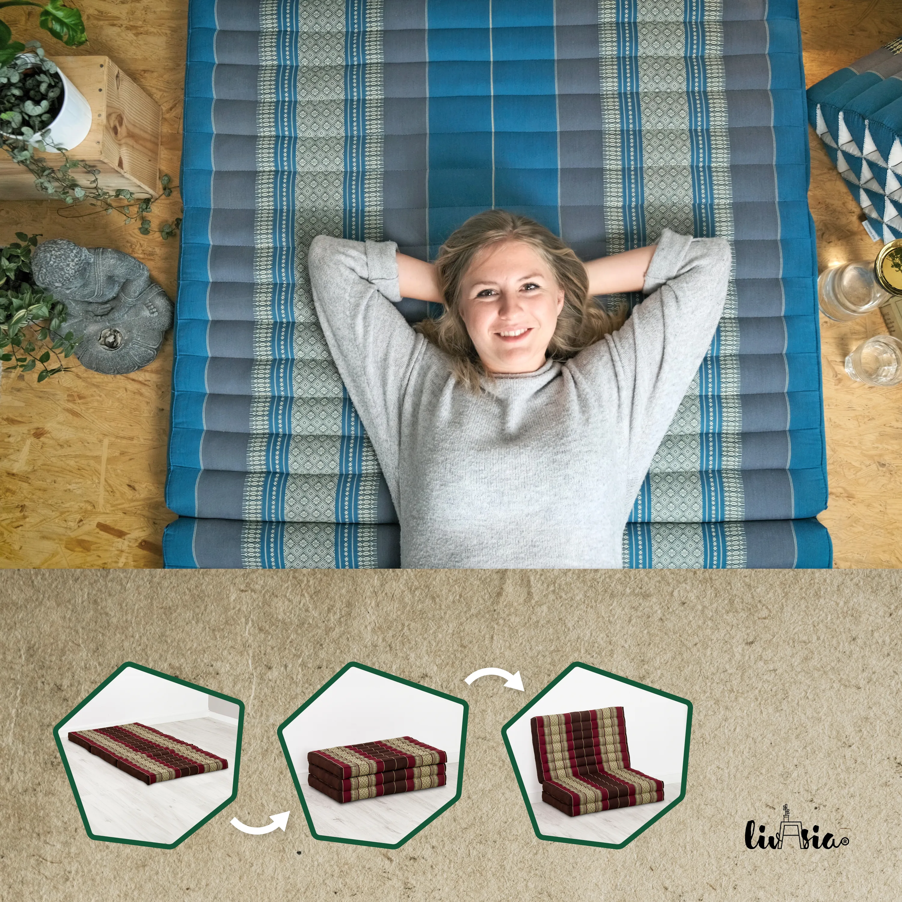 Kapok Kinderklappmatratze, 70 cm breit