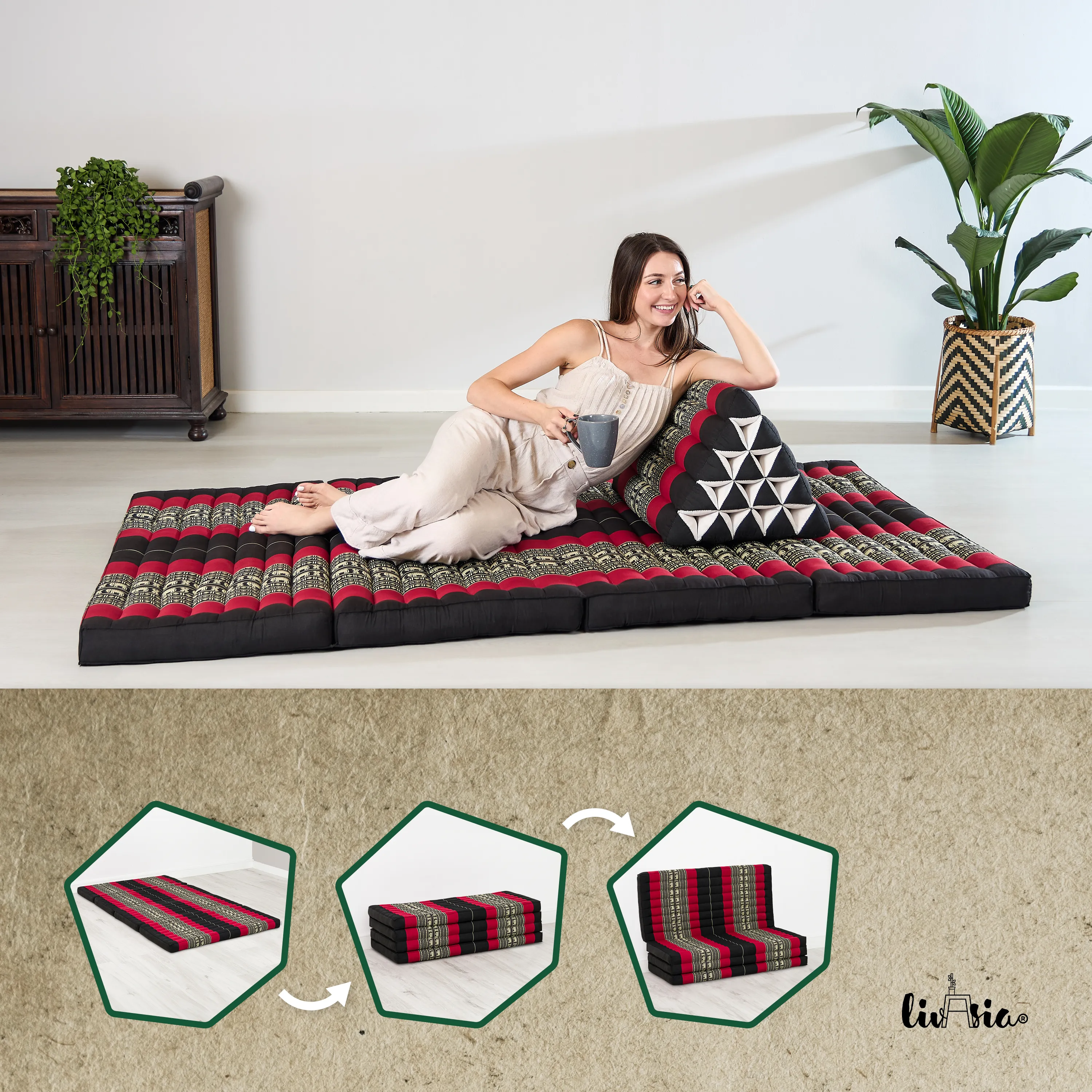 Kapok Klappmatratze, 110 cm breit, Classic