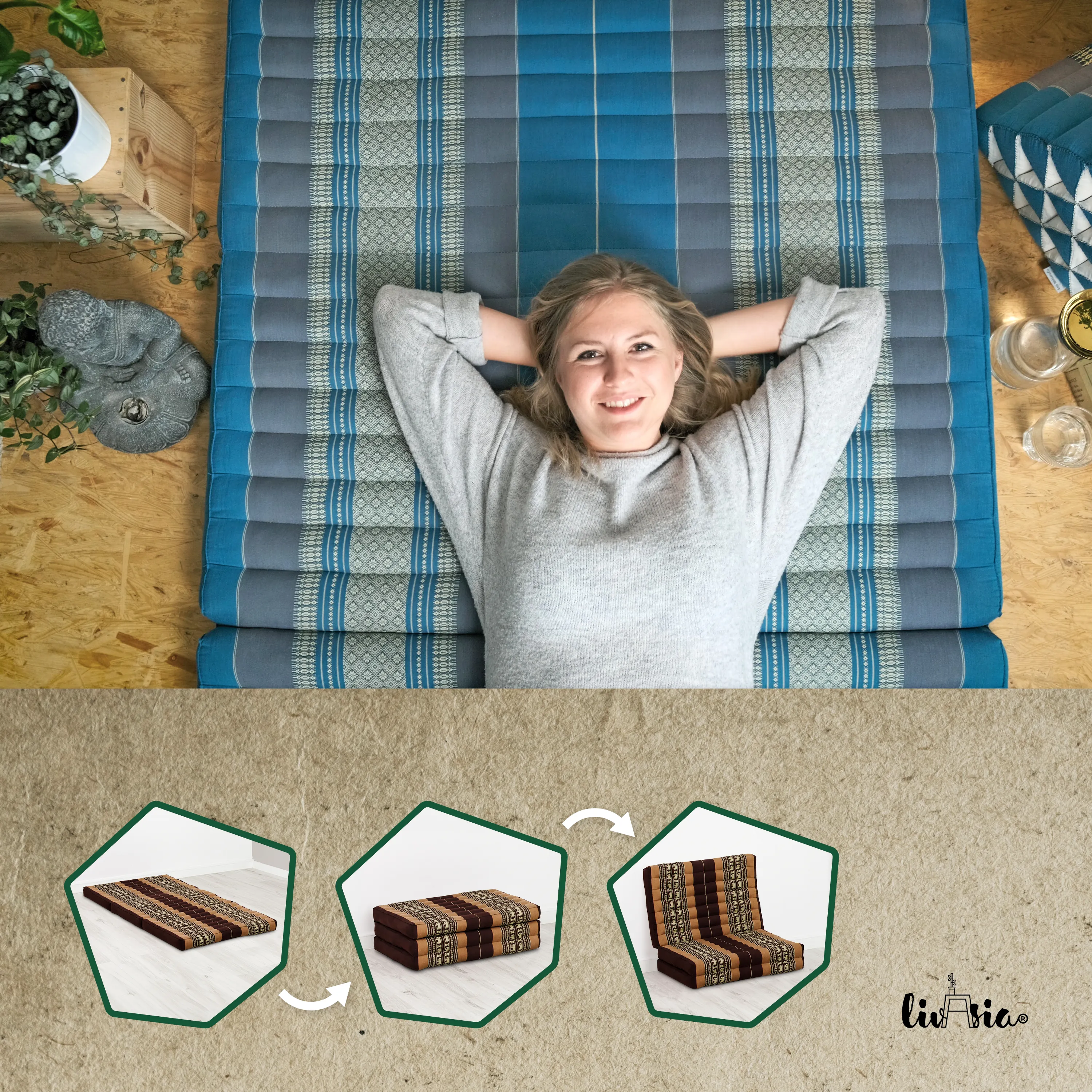 Kapok Kinderklappmatratze, 70 cm breit