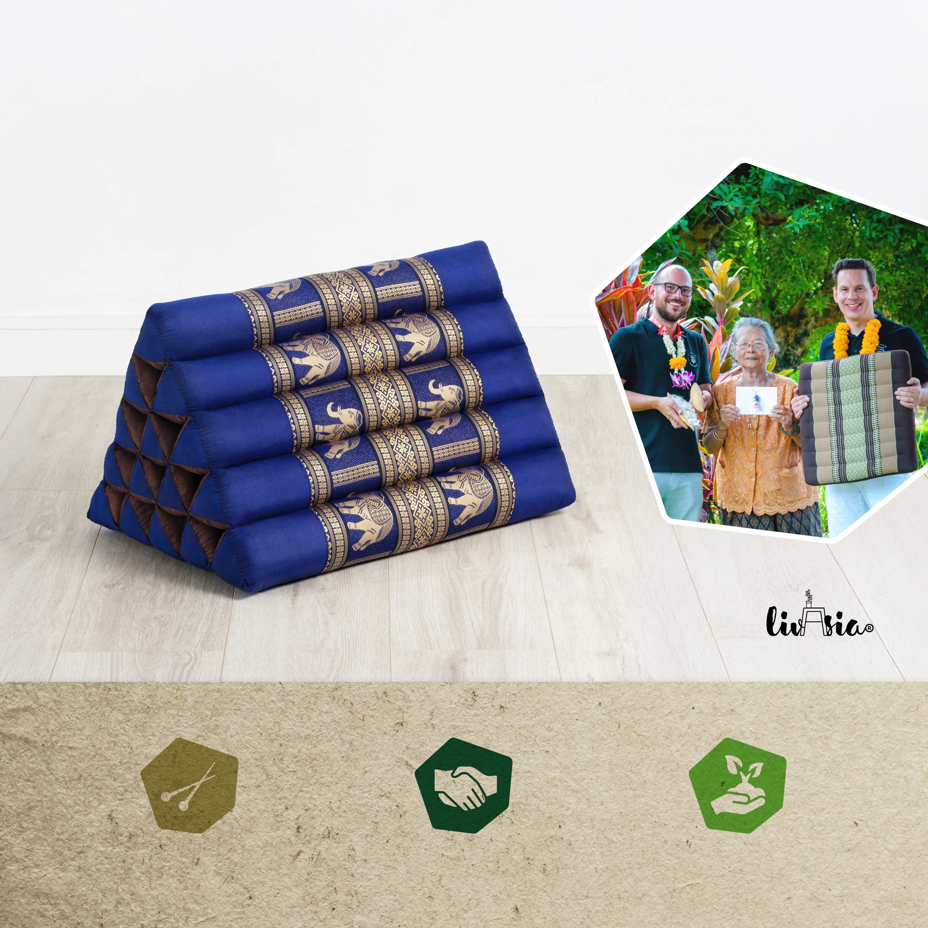 Kapok Dreieckskissen hoch, Deluxe