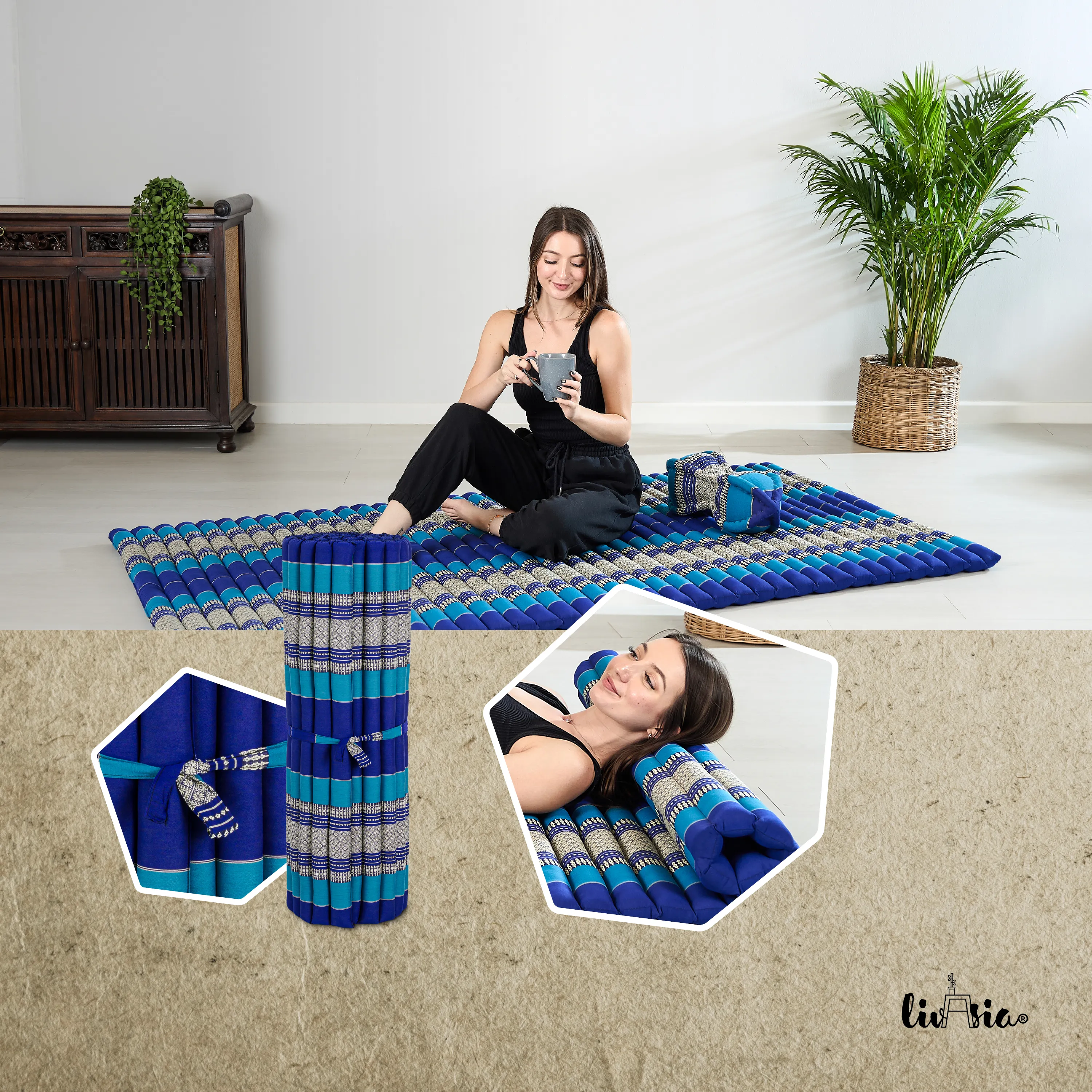 Kapok Rollmatte, 110 cm breit