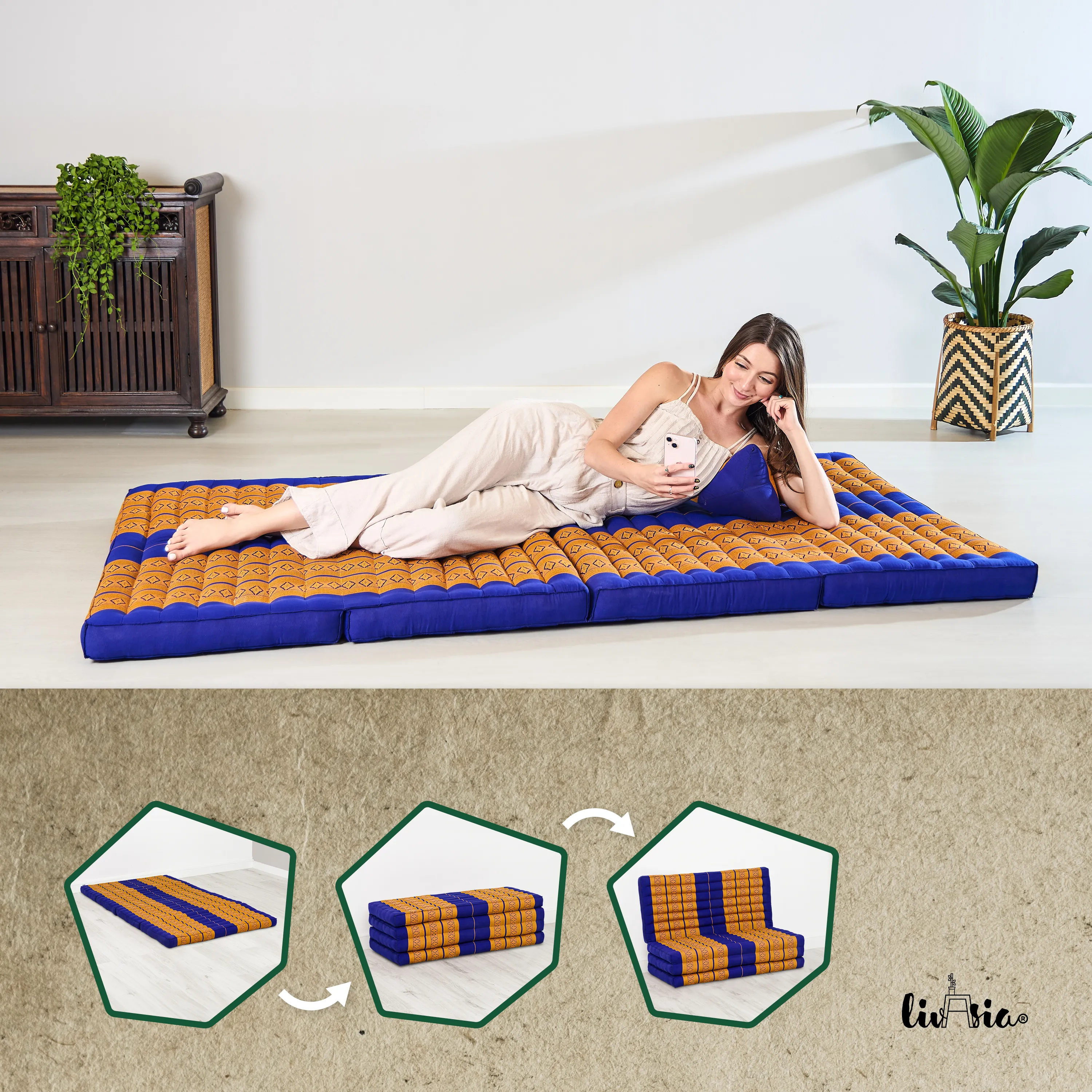Kapok Klappmatratze, 110 cm breit, Classic