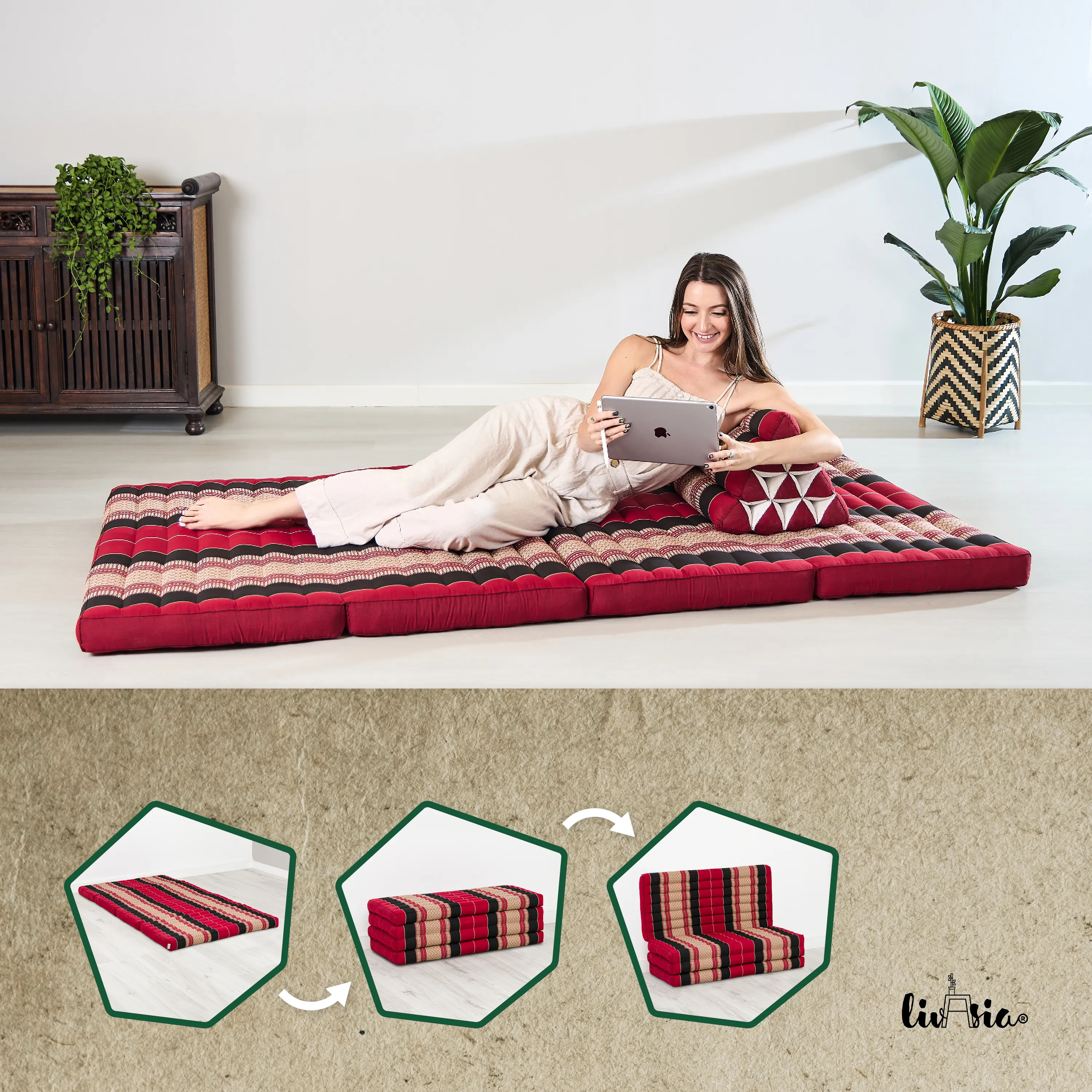 Kapok Klappmatratze, 110 cm breit, Classic
