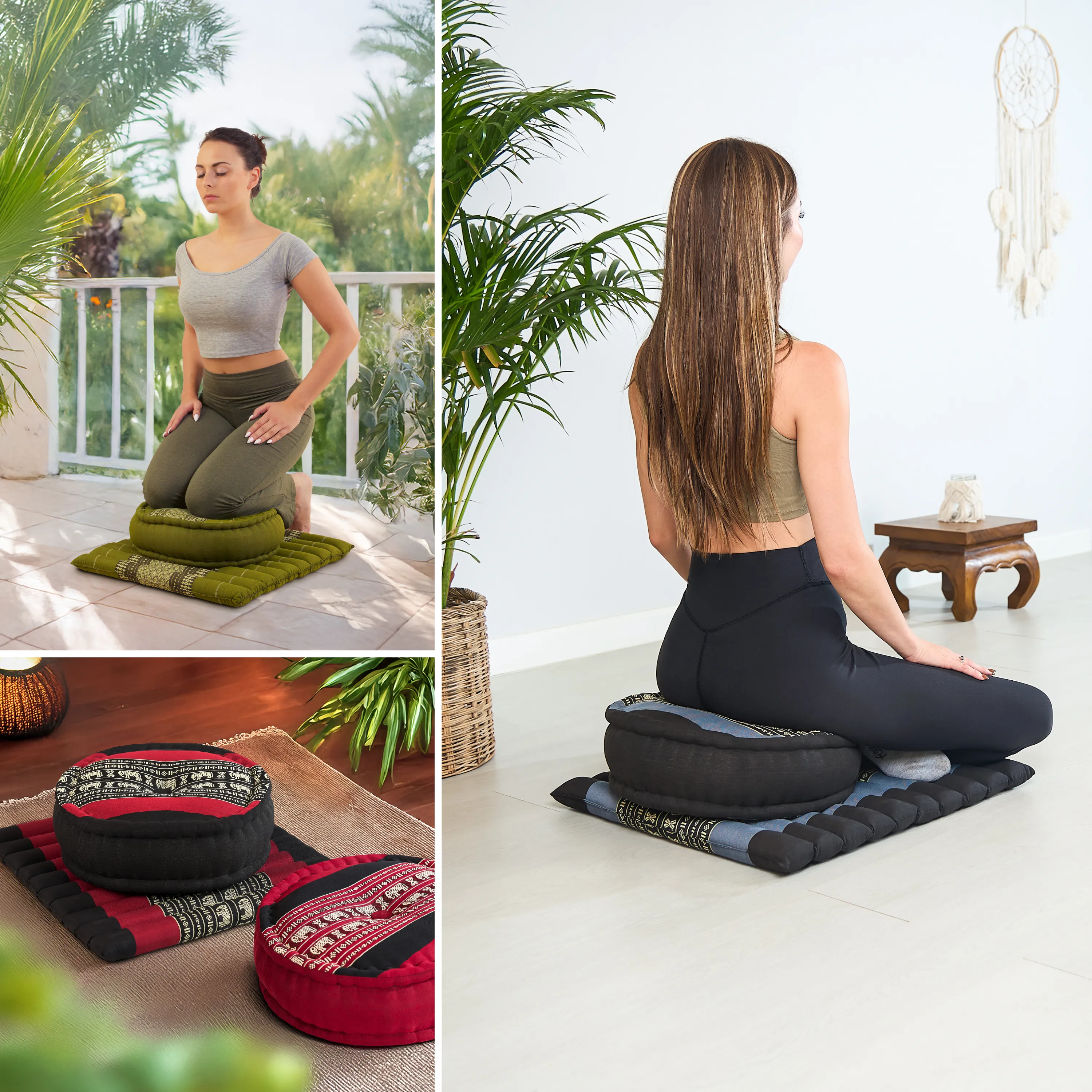 Kapok Meditationskissen Set L
