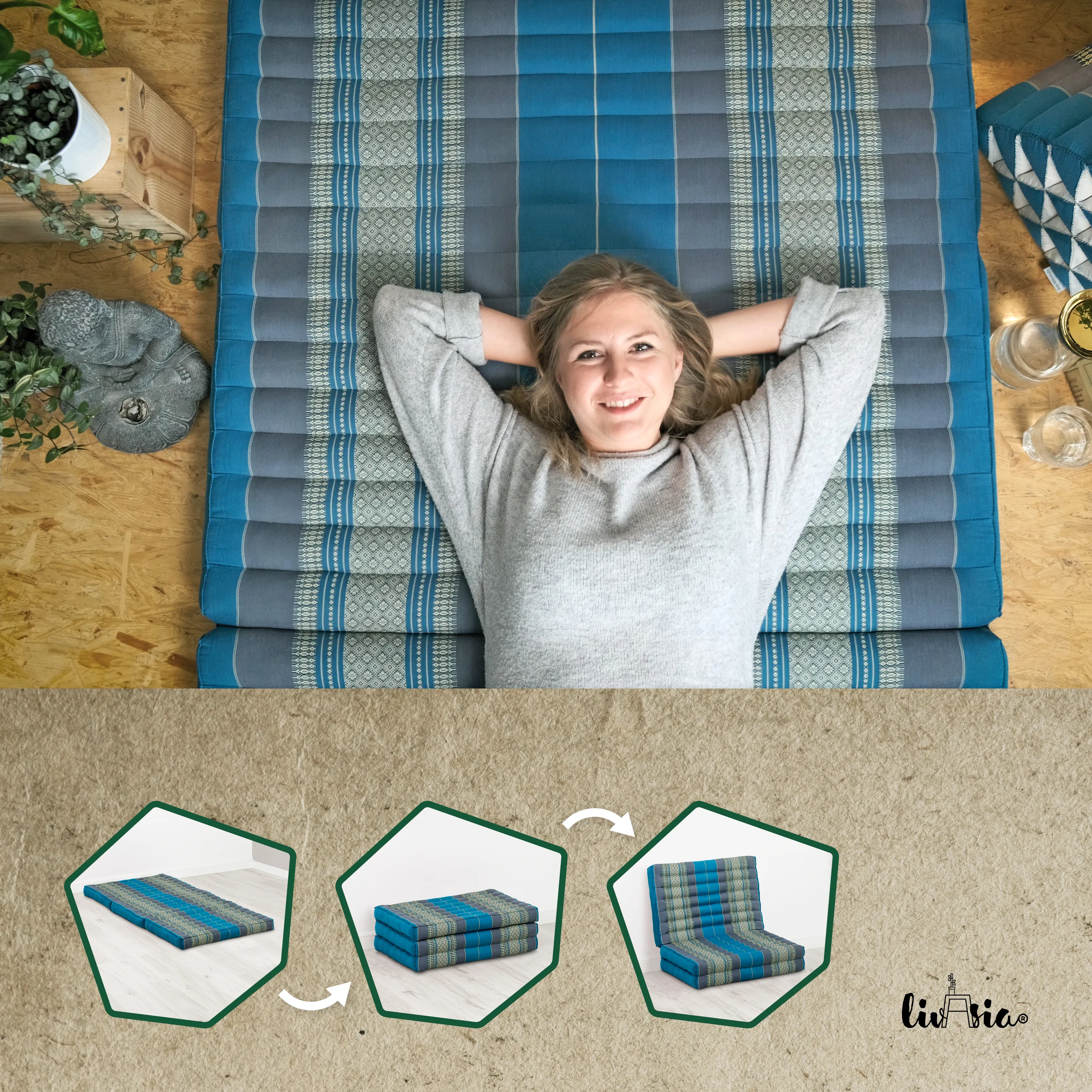 Kapok Kinderklappmatratze, 70 cm breit