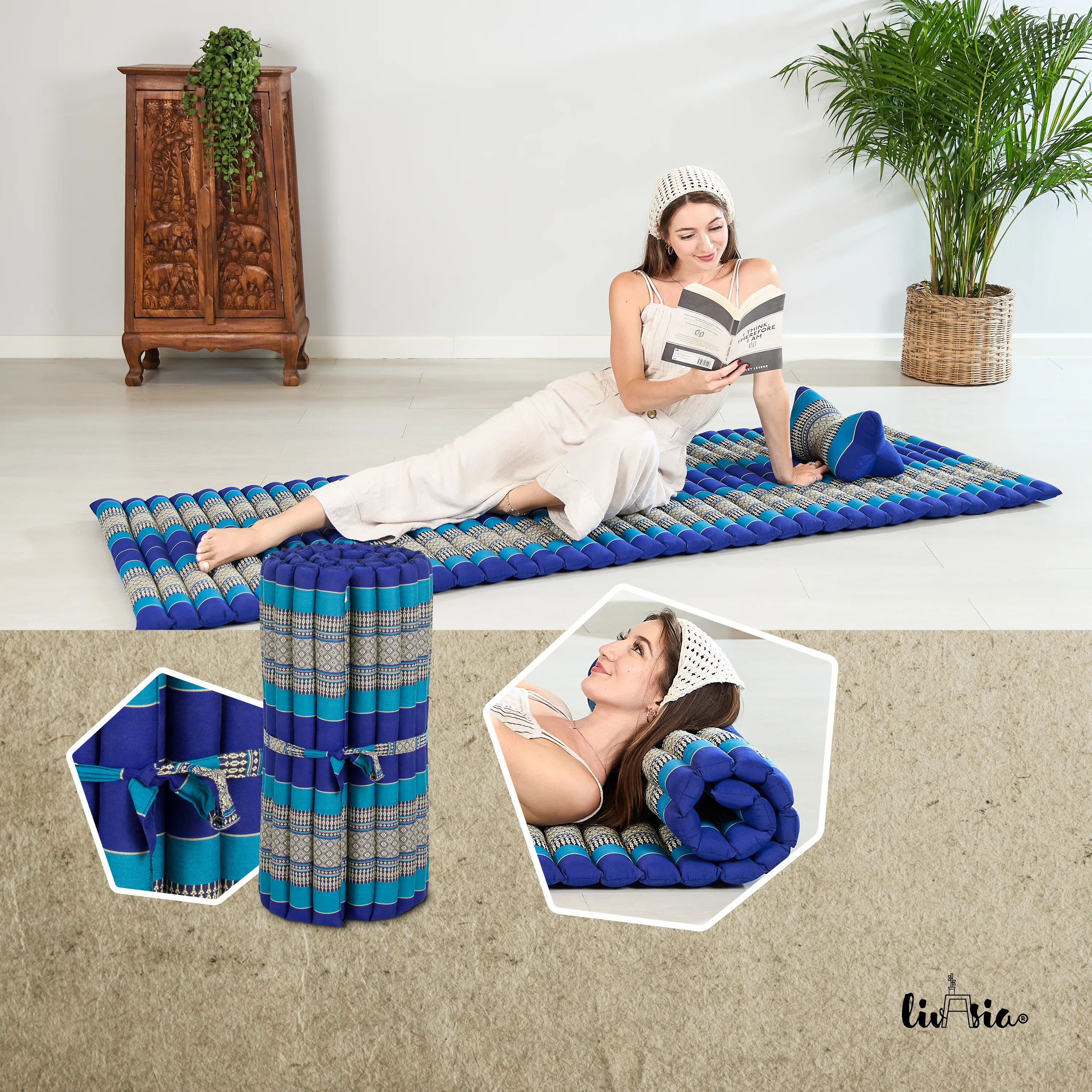 Kapok Rollmatte, 75 cm breit