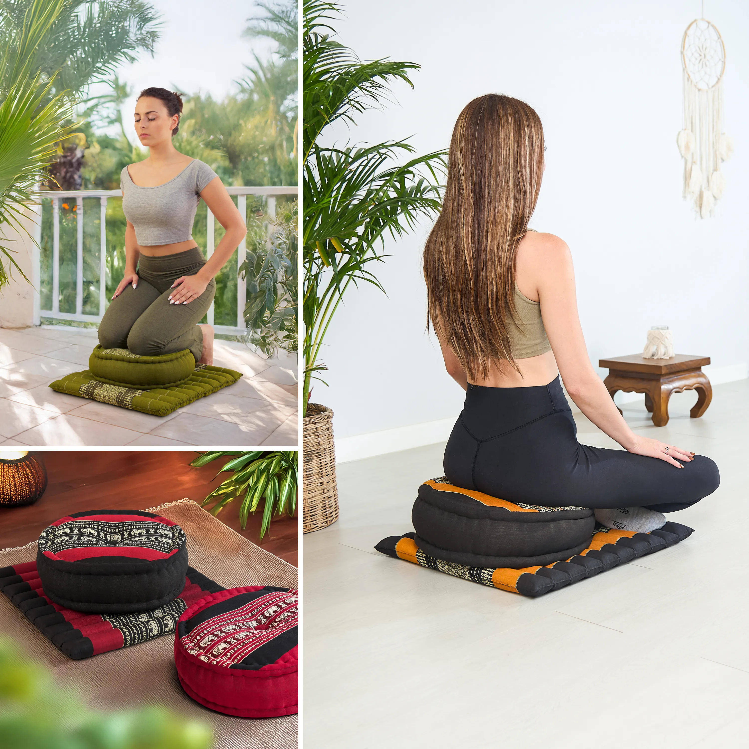Kapok Meditationskissen Set L