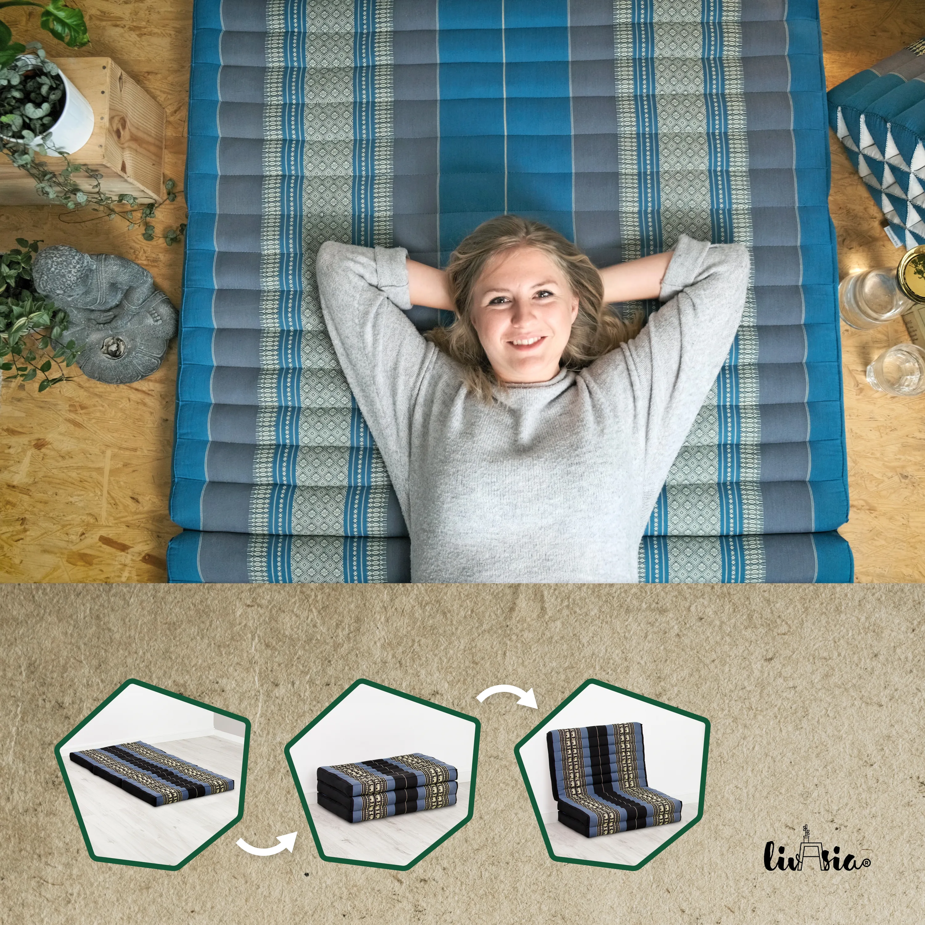 Kapok Kinderklappmatratze, 70 cm breit