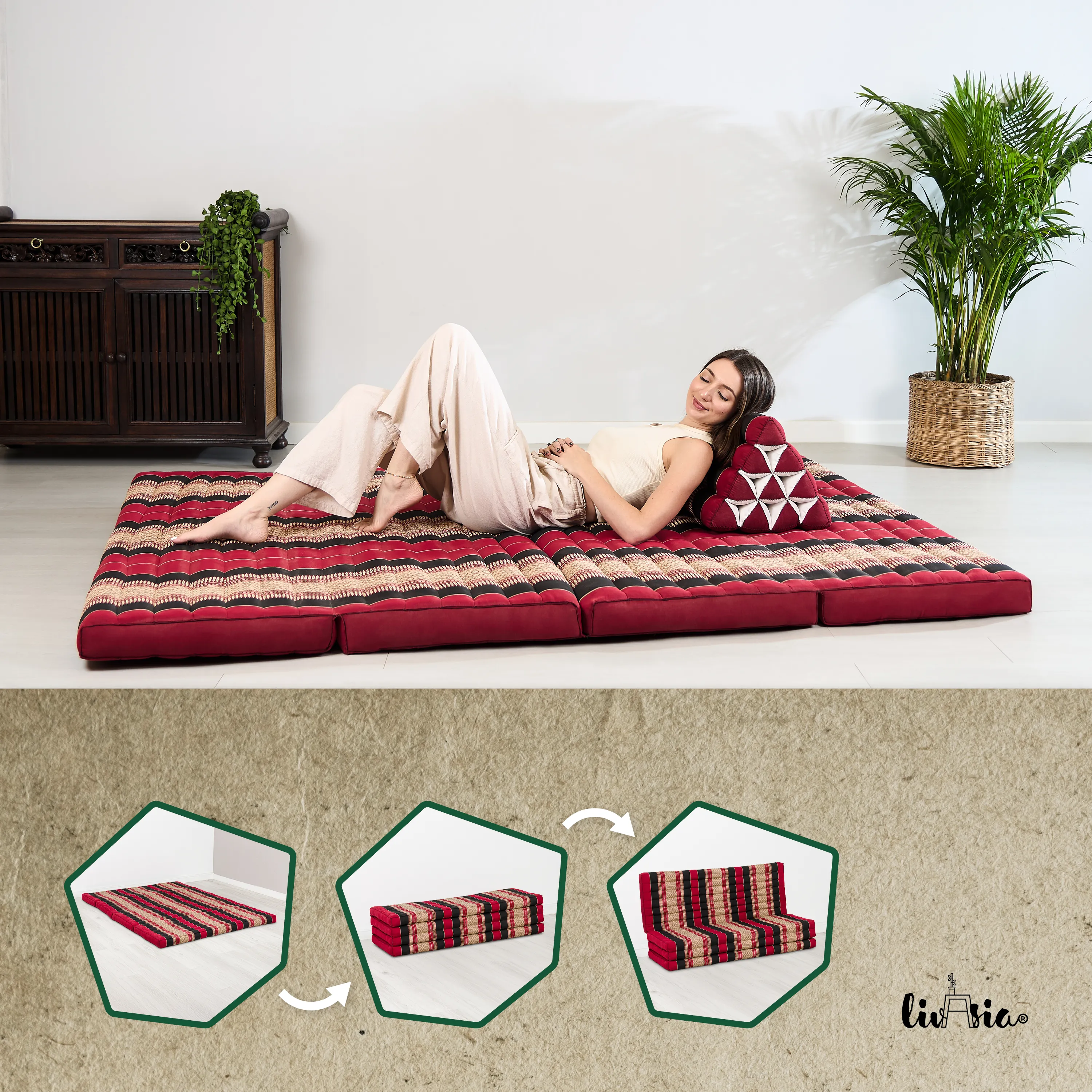 Kapok Klappmatratze, 140 cm breit, Classic