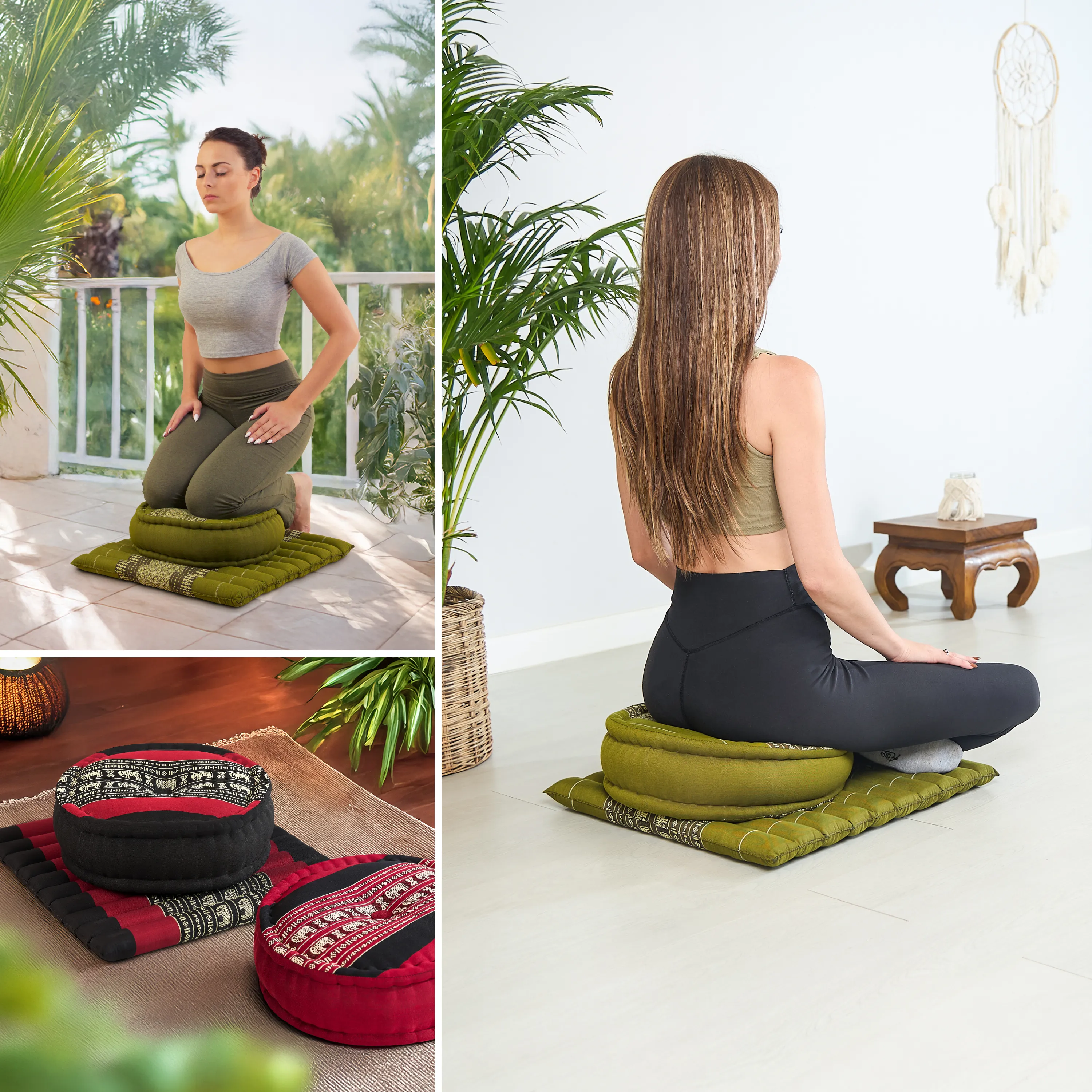 Kapok Meditationskissen Set L