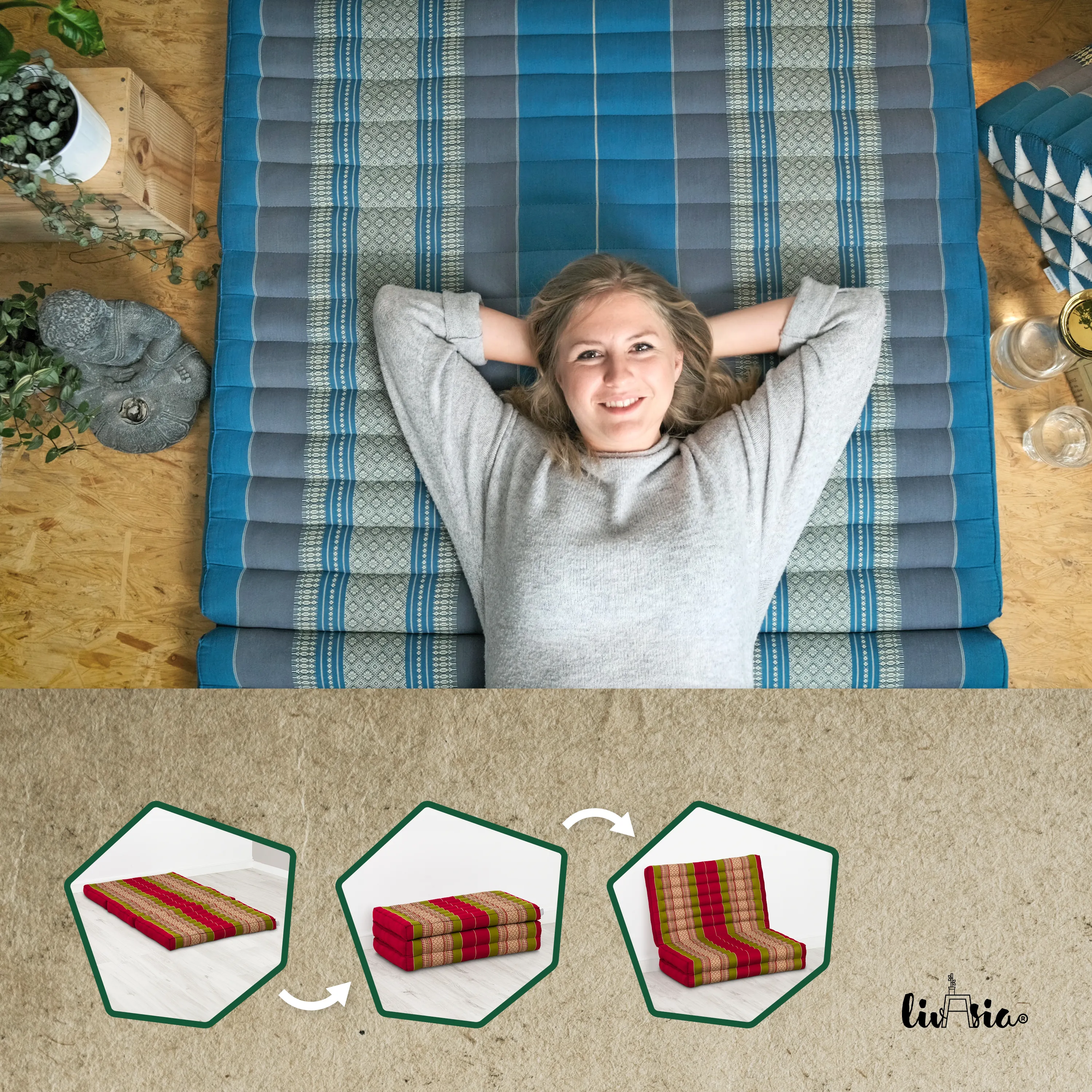 Kapok Kinderklappmatratze, 70 cm breit