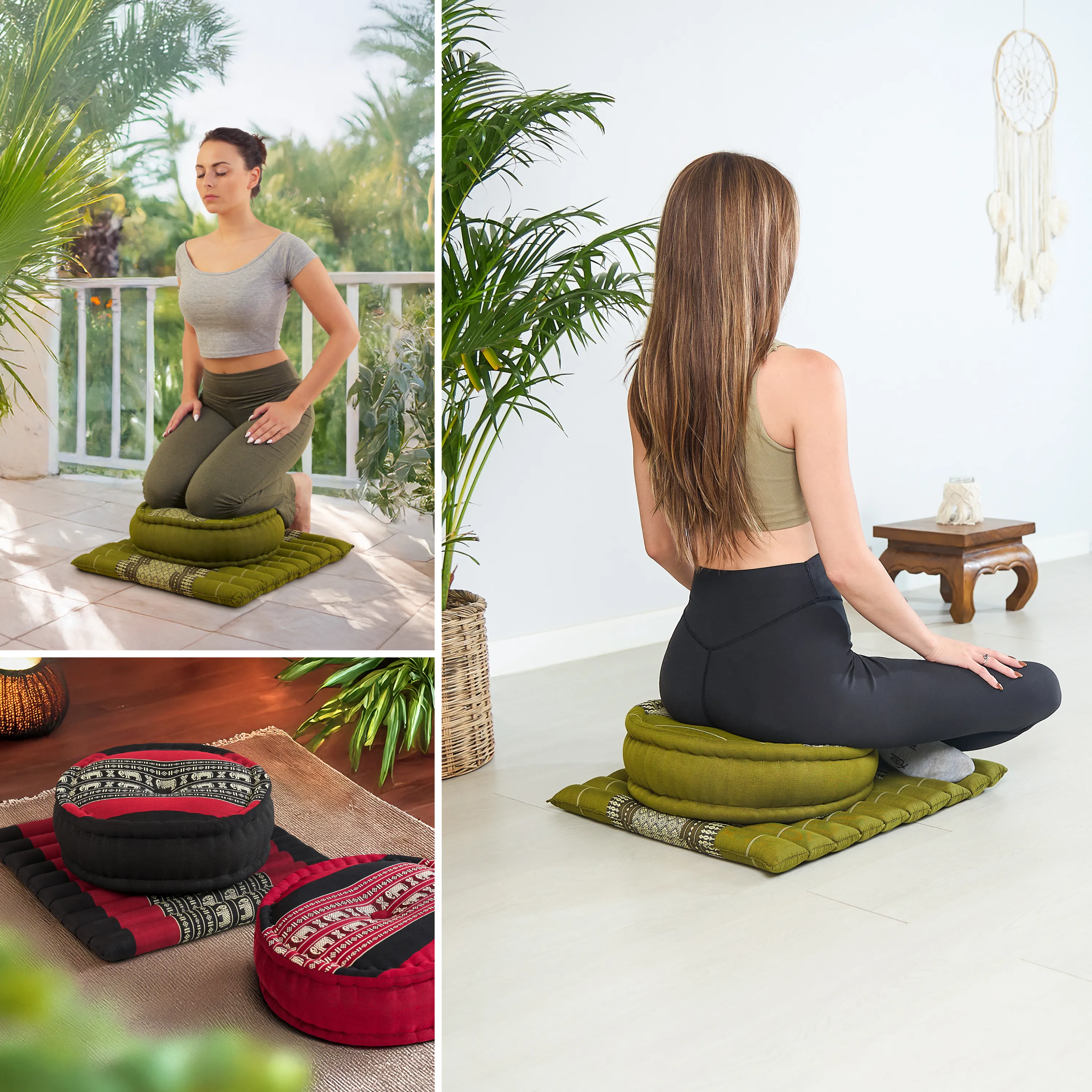 Kapok Meditationskissen Set L