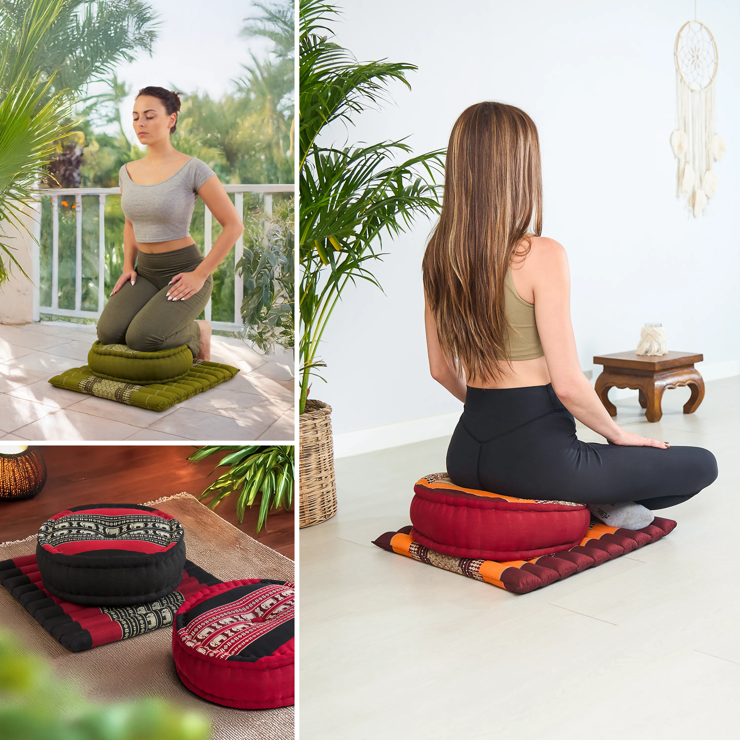 Kapok Meditationskissen Set L