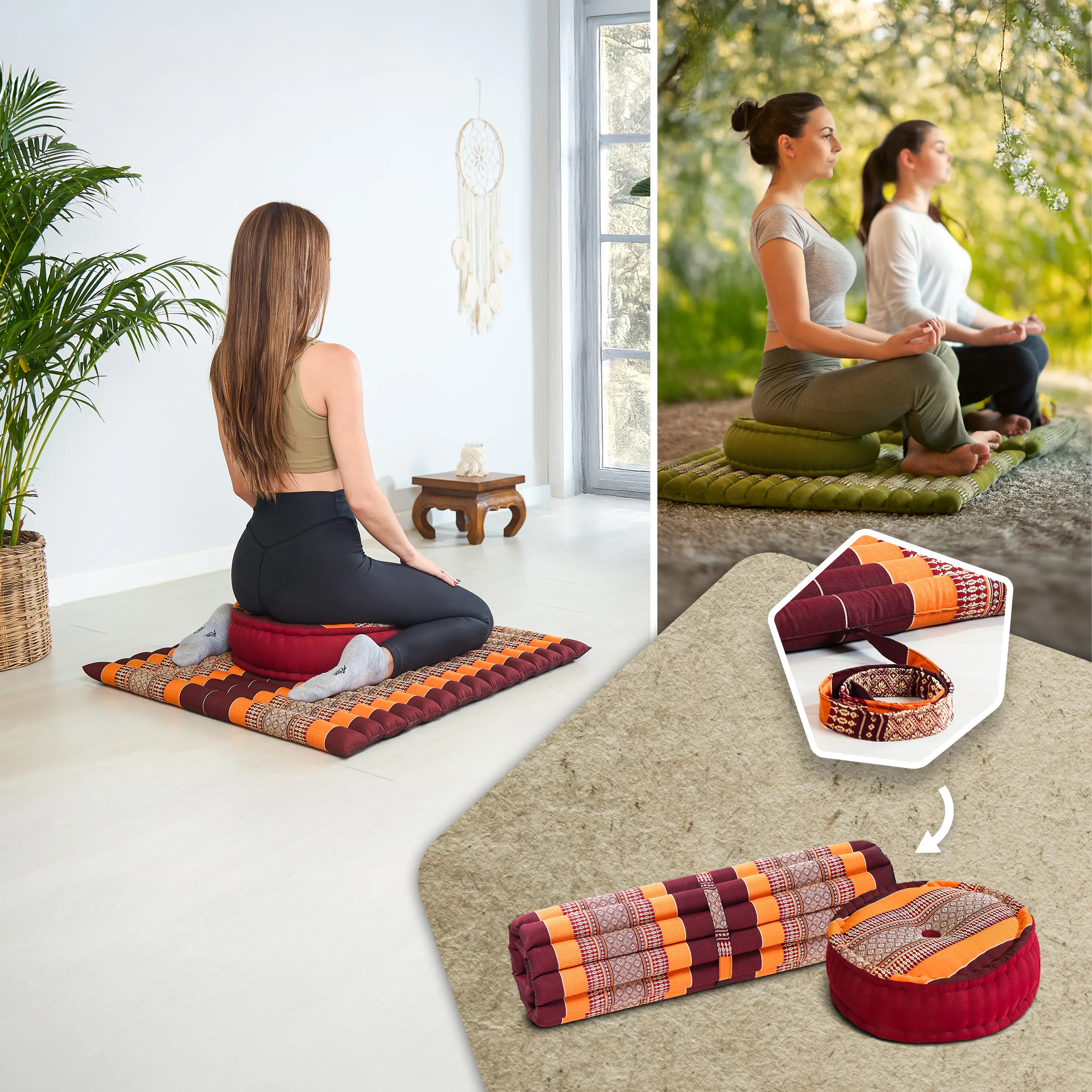 Kapok Meditationskissen Set XL