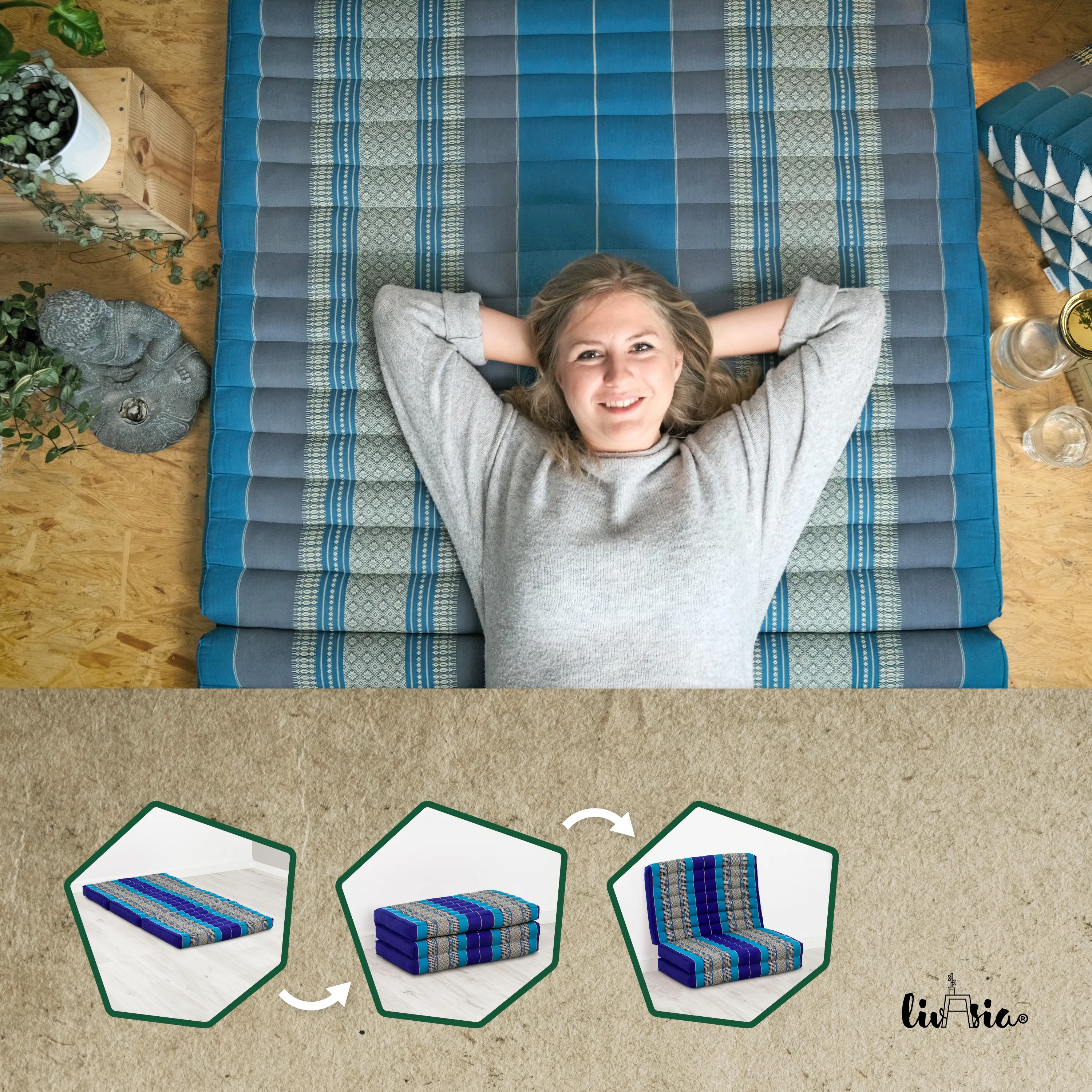 Kapok Kinderklappmatratze, 70 cm breit
