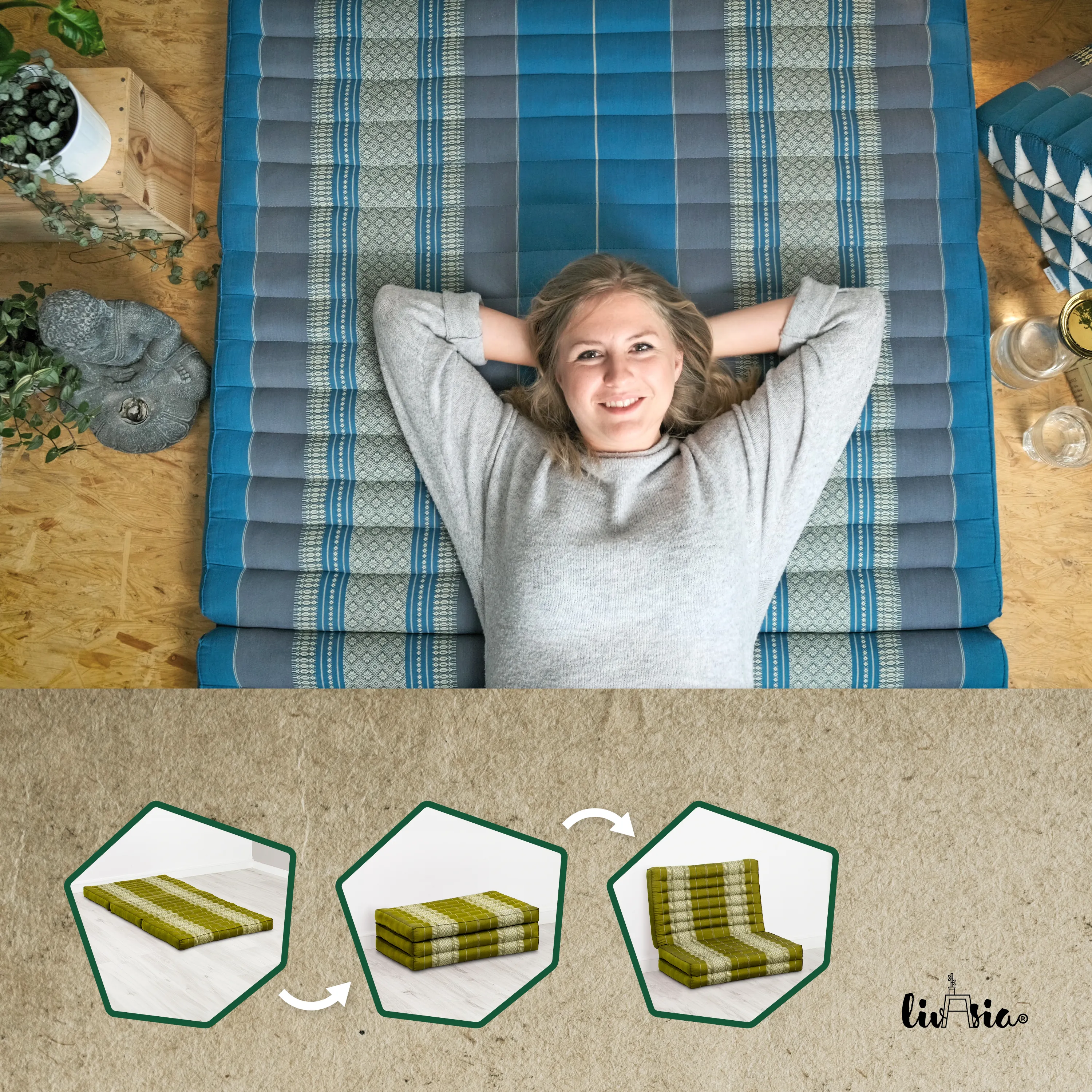 Kapok Kinderklappmatratze, 70 cm breit