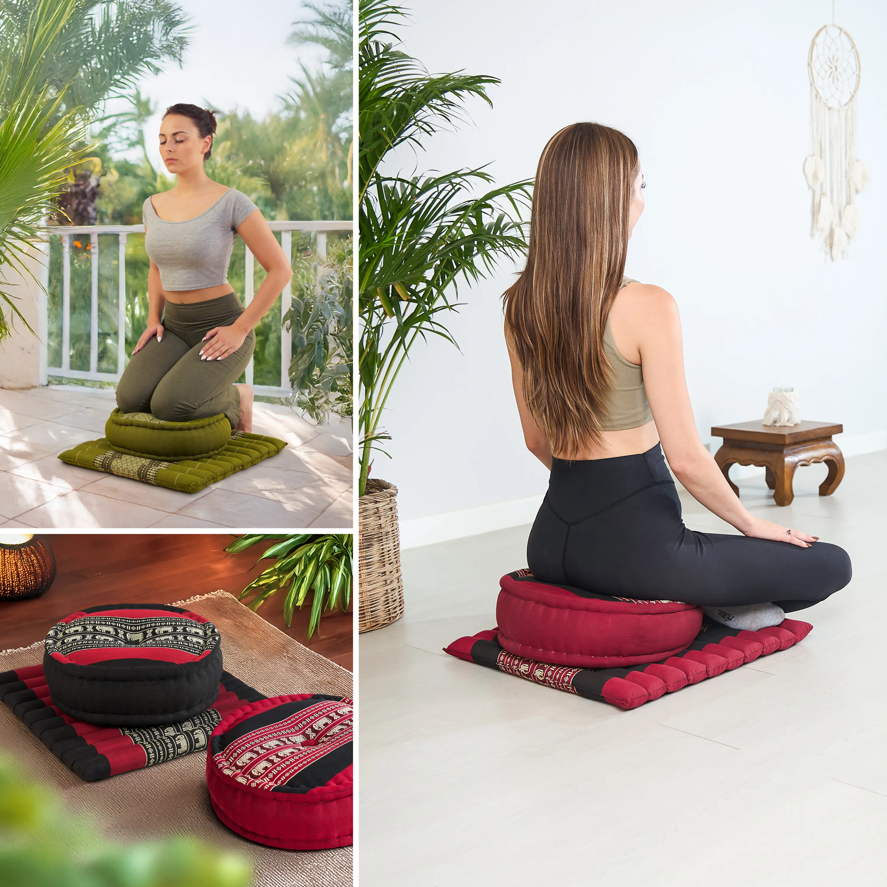 Kapok Meditationskissen Set L