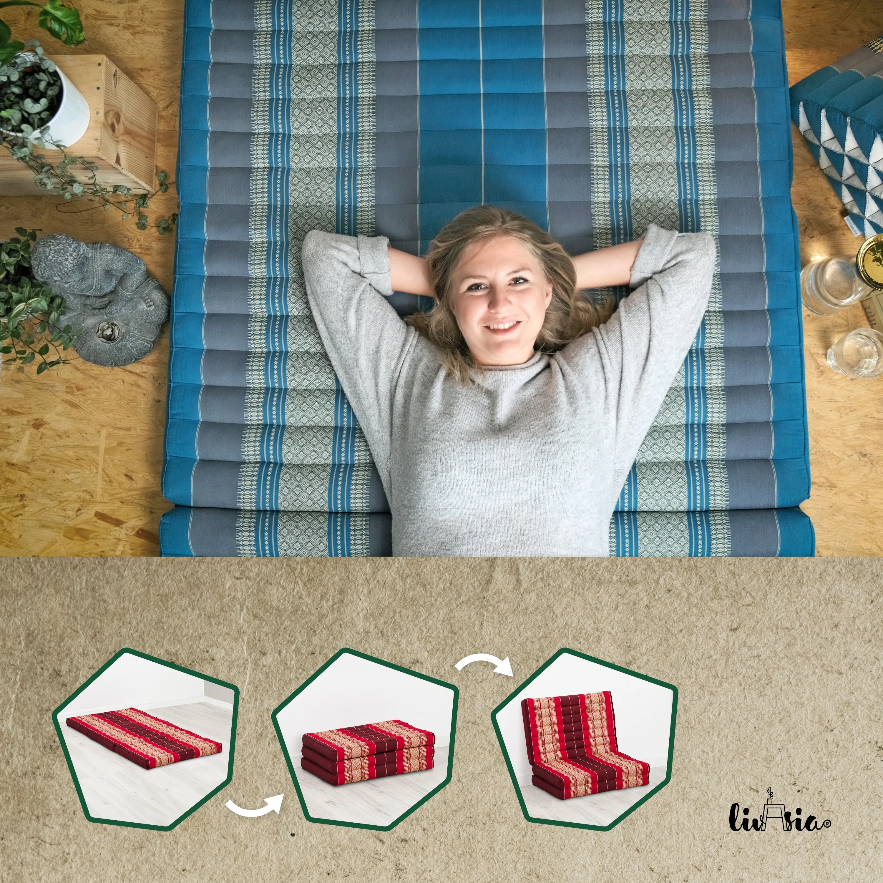Kapok Kinderklappmatratze, 70 cm breit