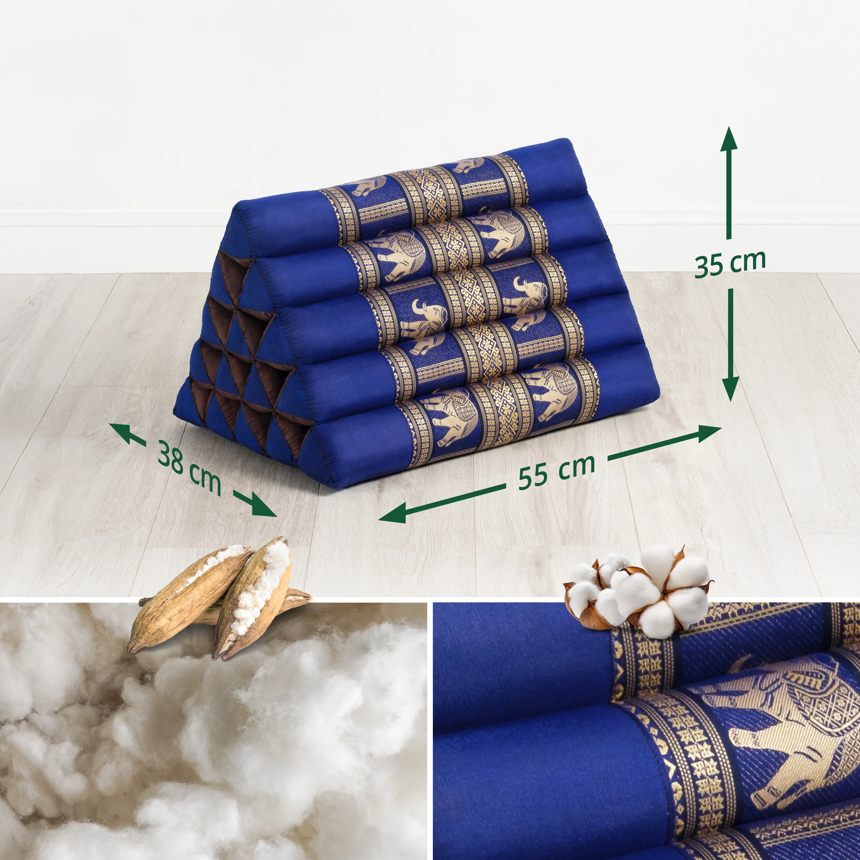 Kapok Dreieckskissen hoch, Deluxe
