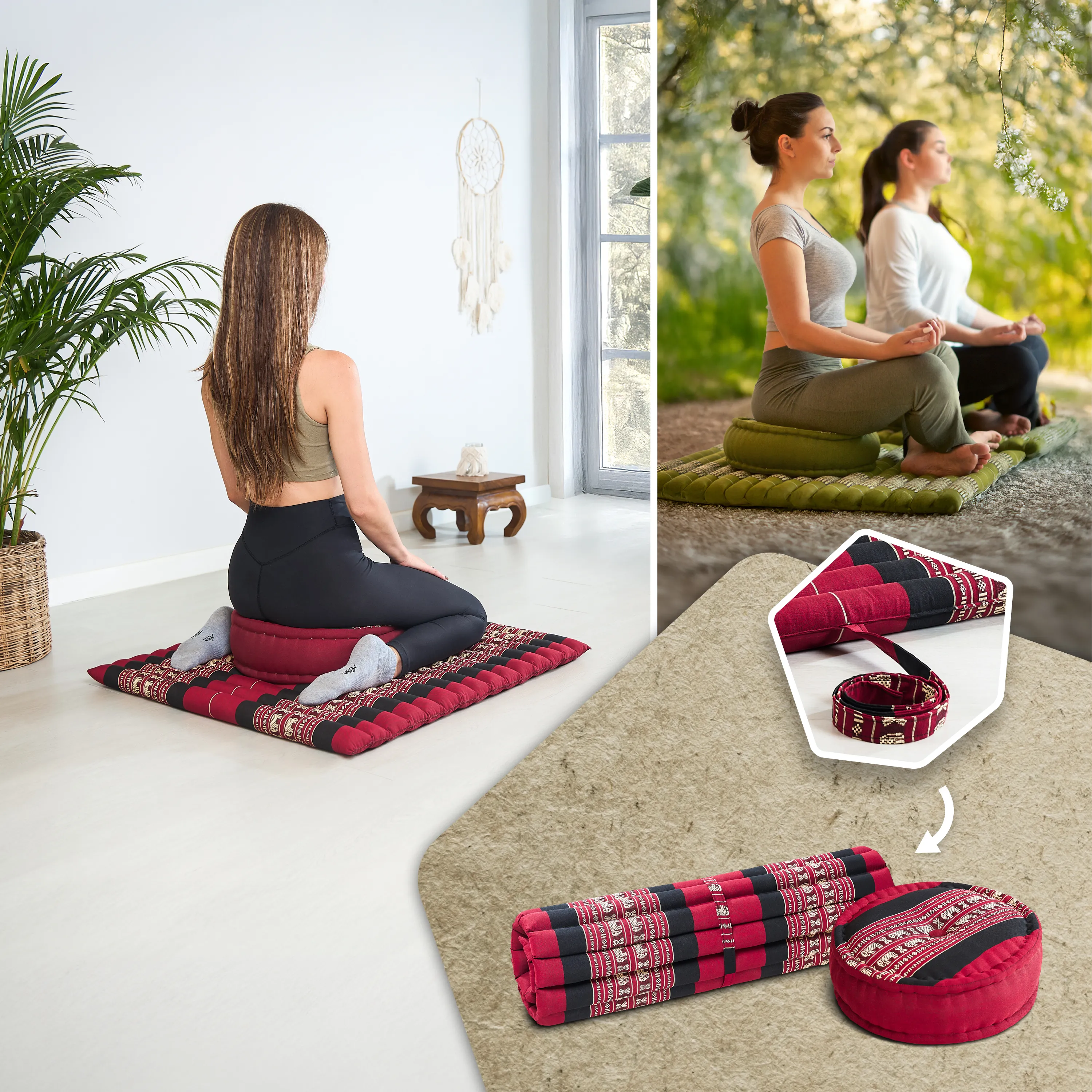 Kapok Meditationskissen Set XL