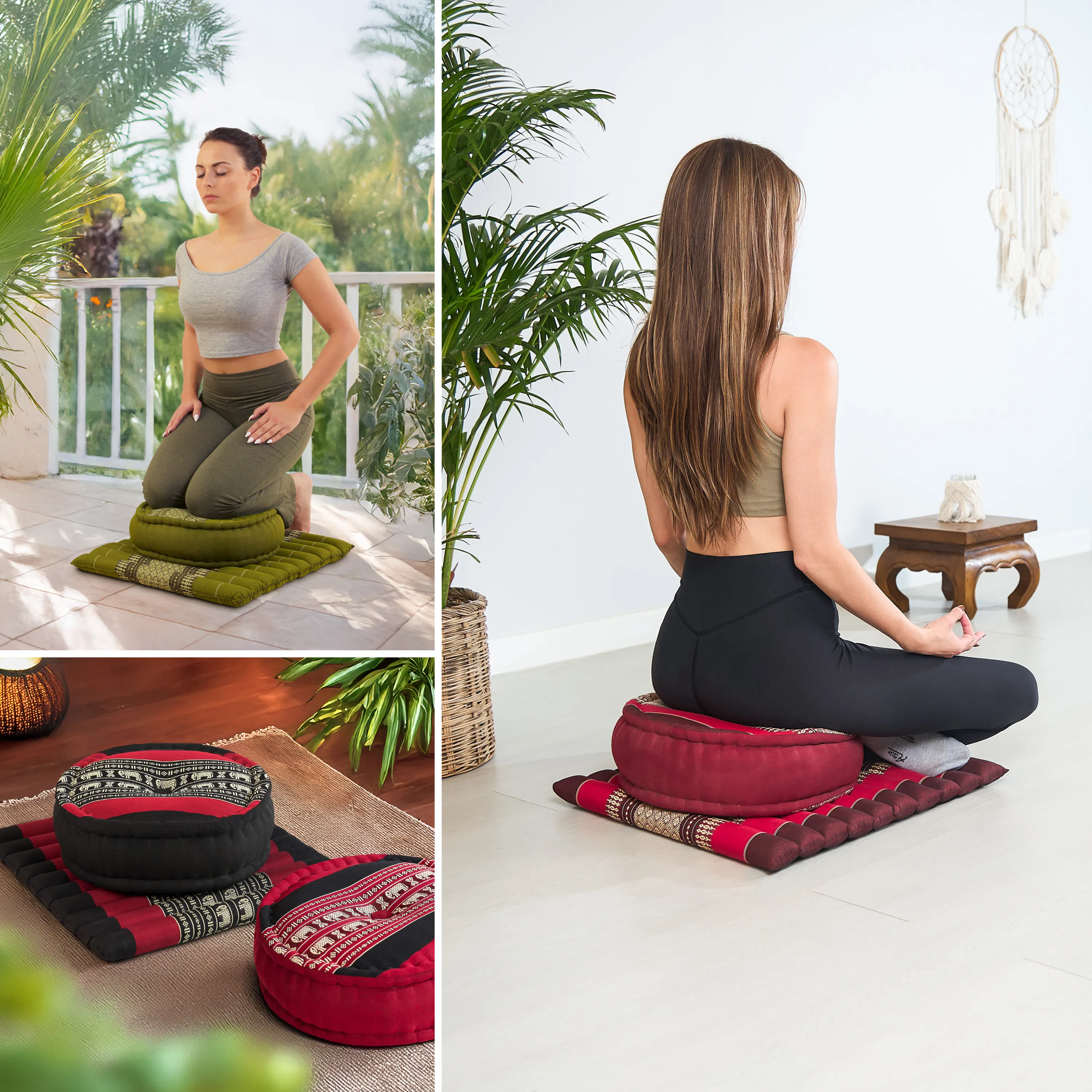 Kapok Meditationskissen Set L