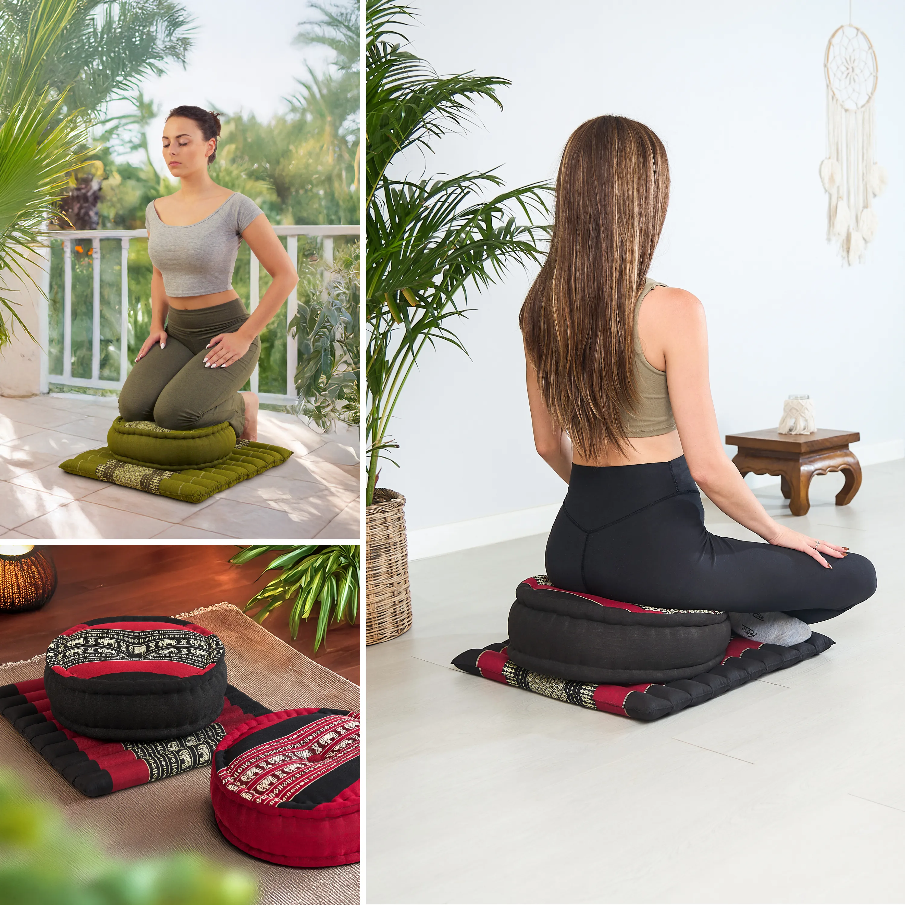 Kapok Meditationskissen Set L