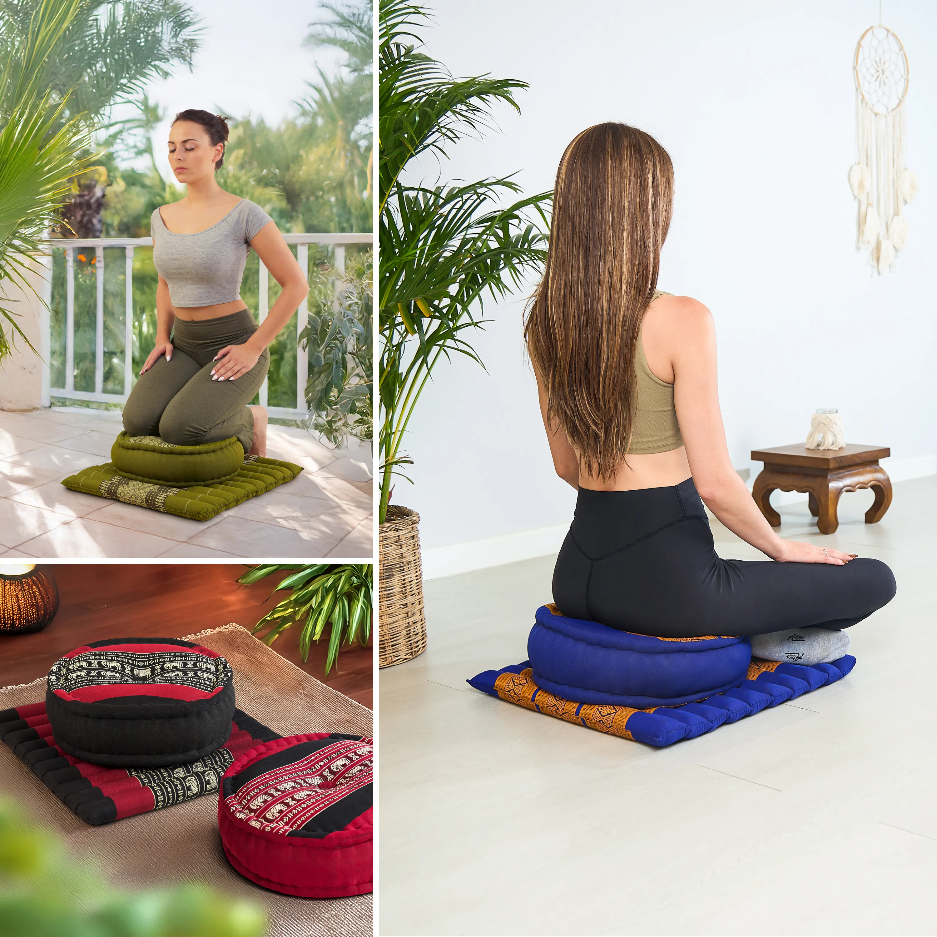 Kapok Meditationskissen Set L