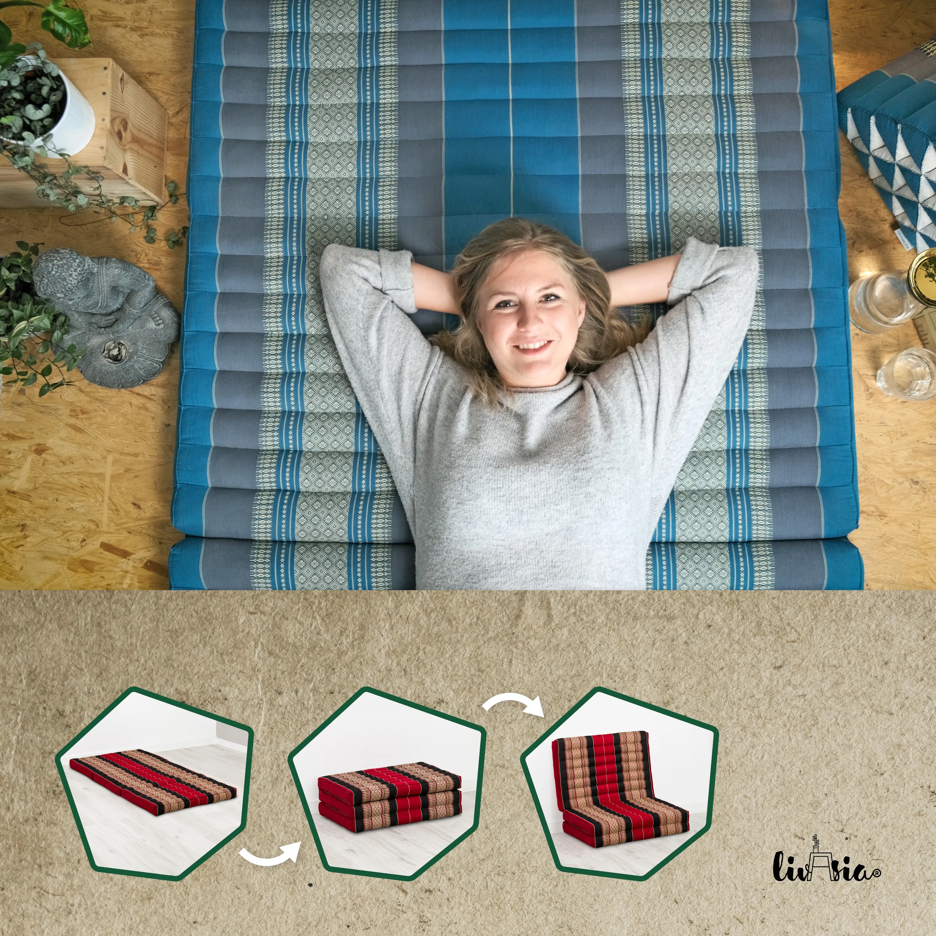 Kapok Kinderklappmatratze, 70 cm breit