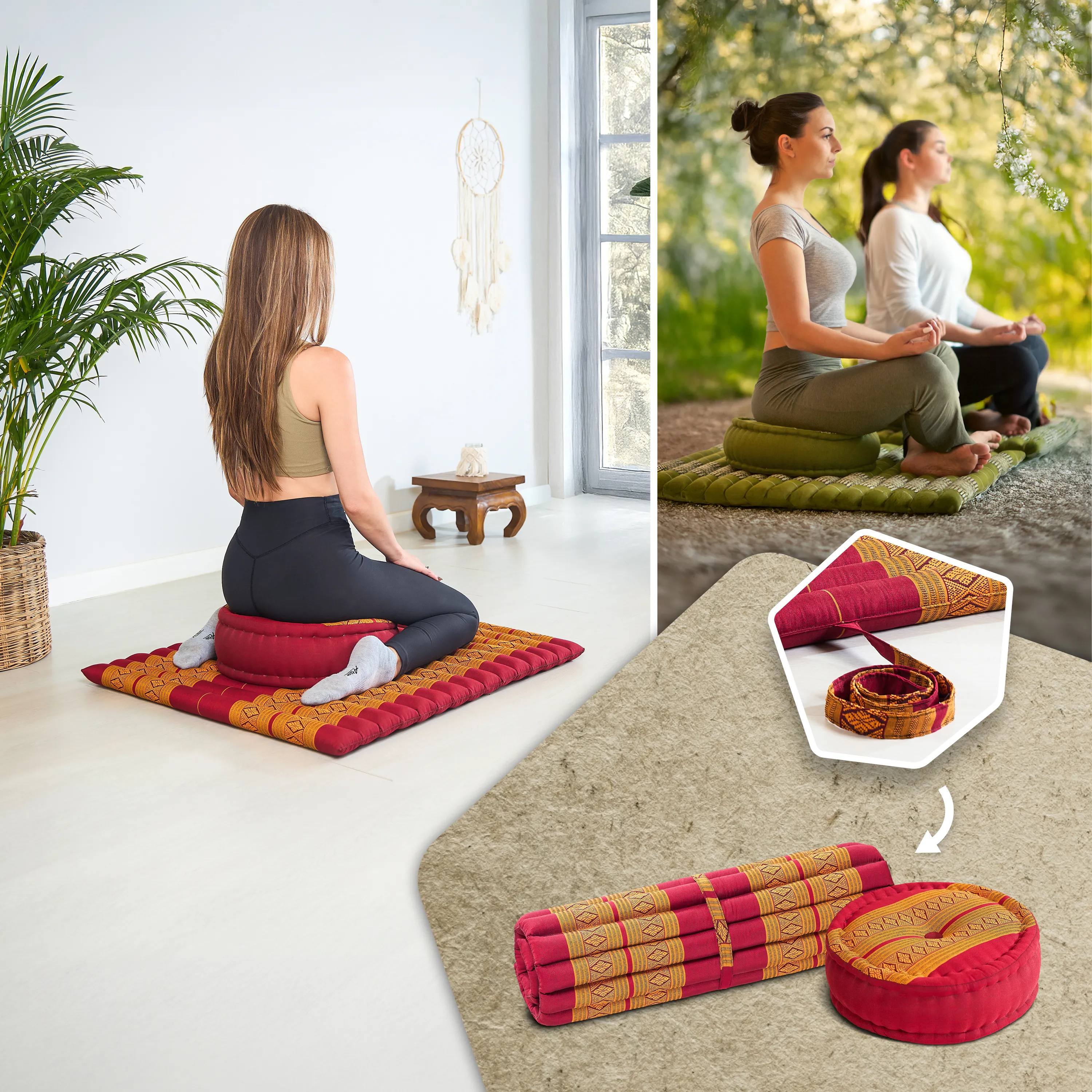 Kapok Meditationskissen Set XL