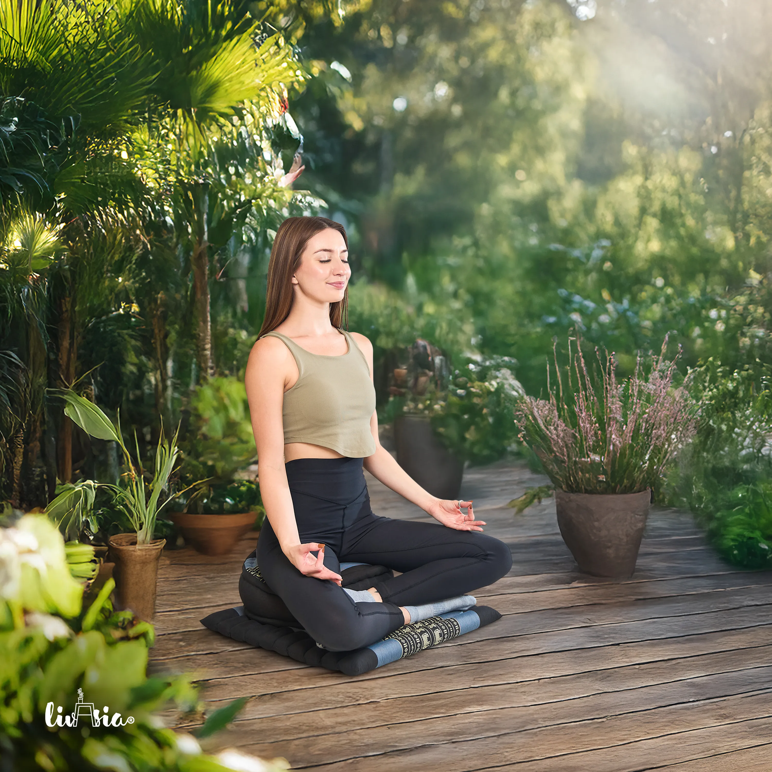 Kapok Meditationskissen Set L