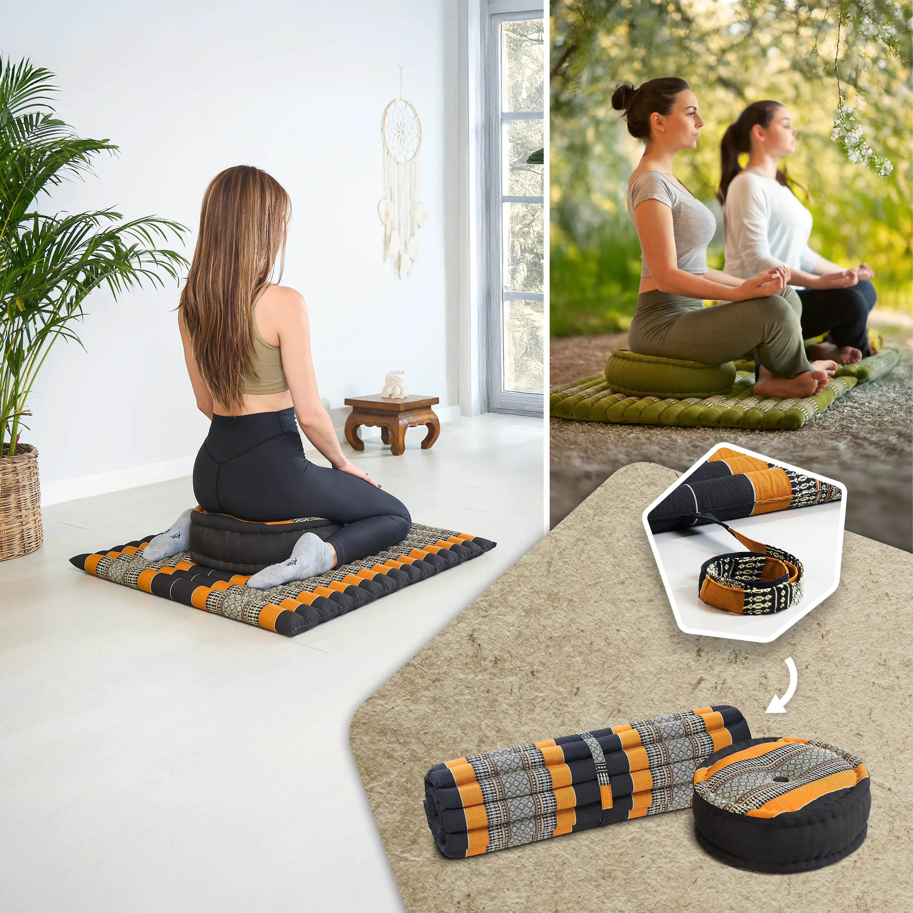 Kapok Meditationskissen Set XL