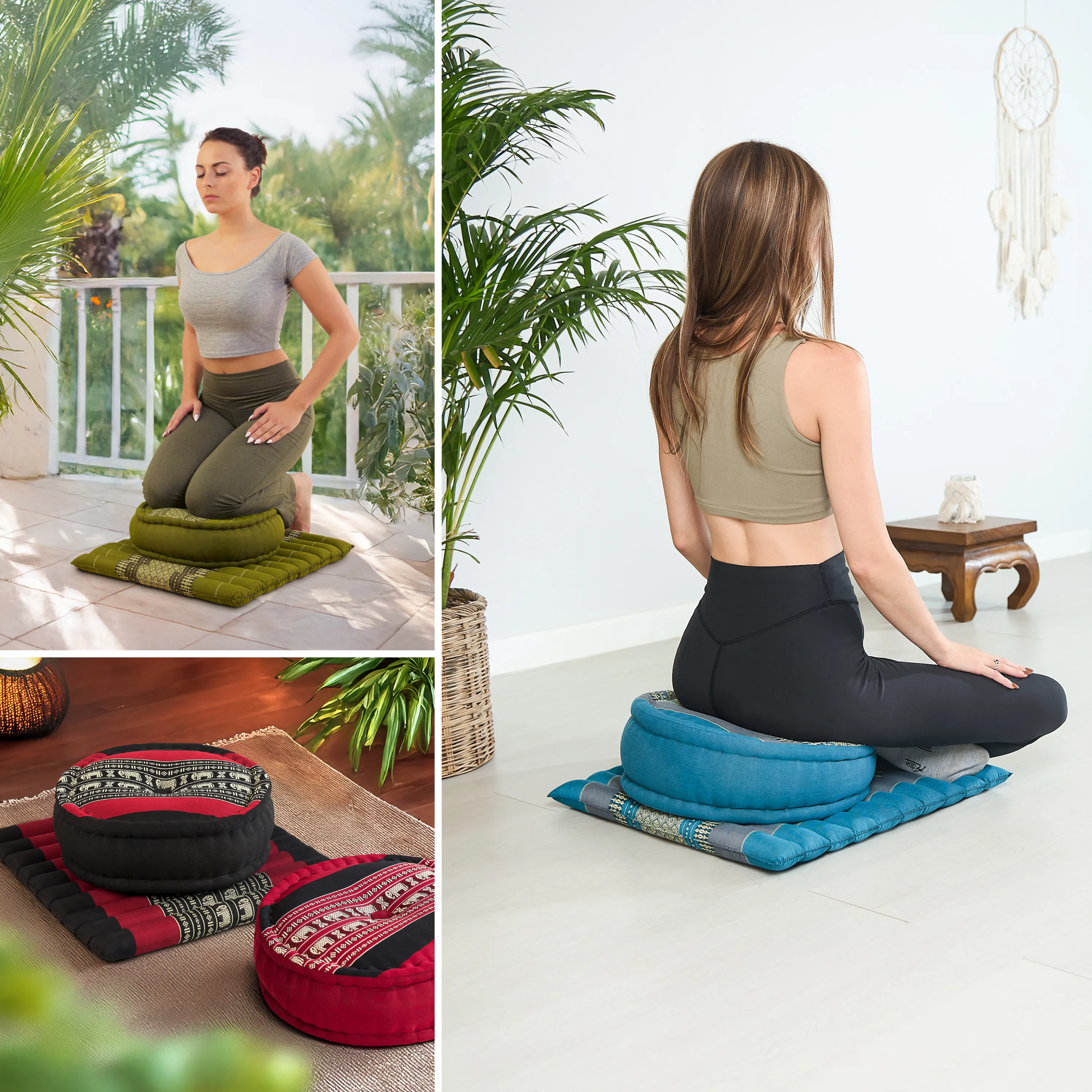 Kapok Meditationskissen Set L