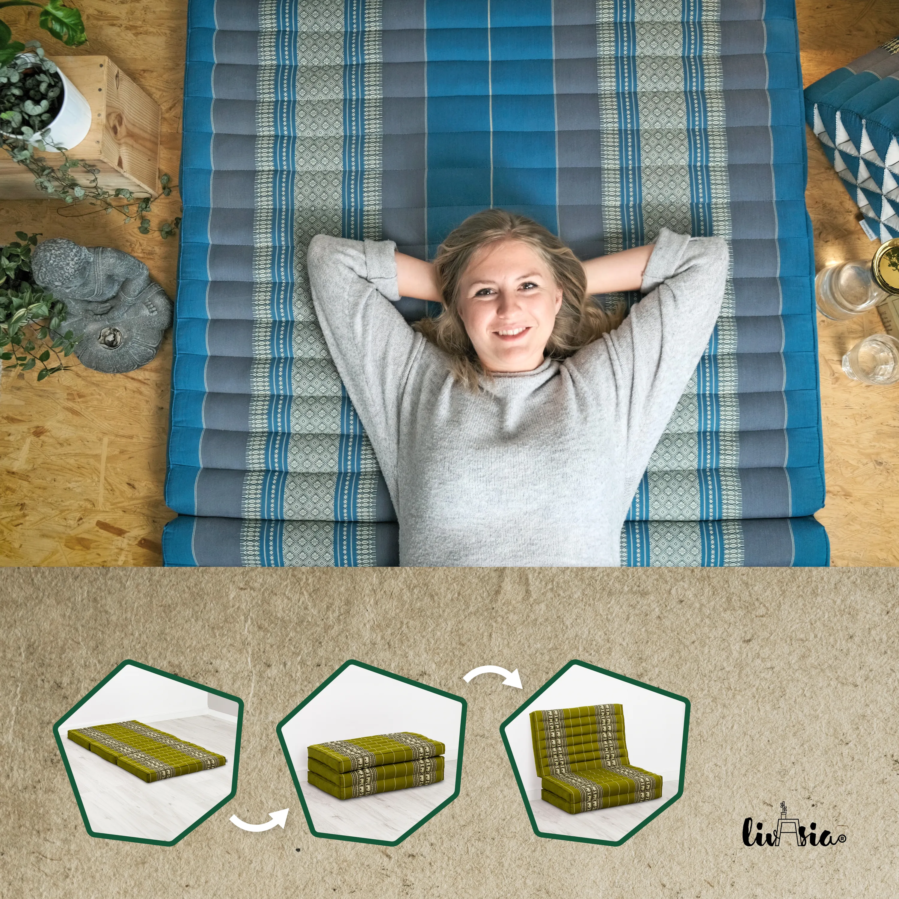 Kapok Kinderklappmatratze, 70 cm breit