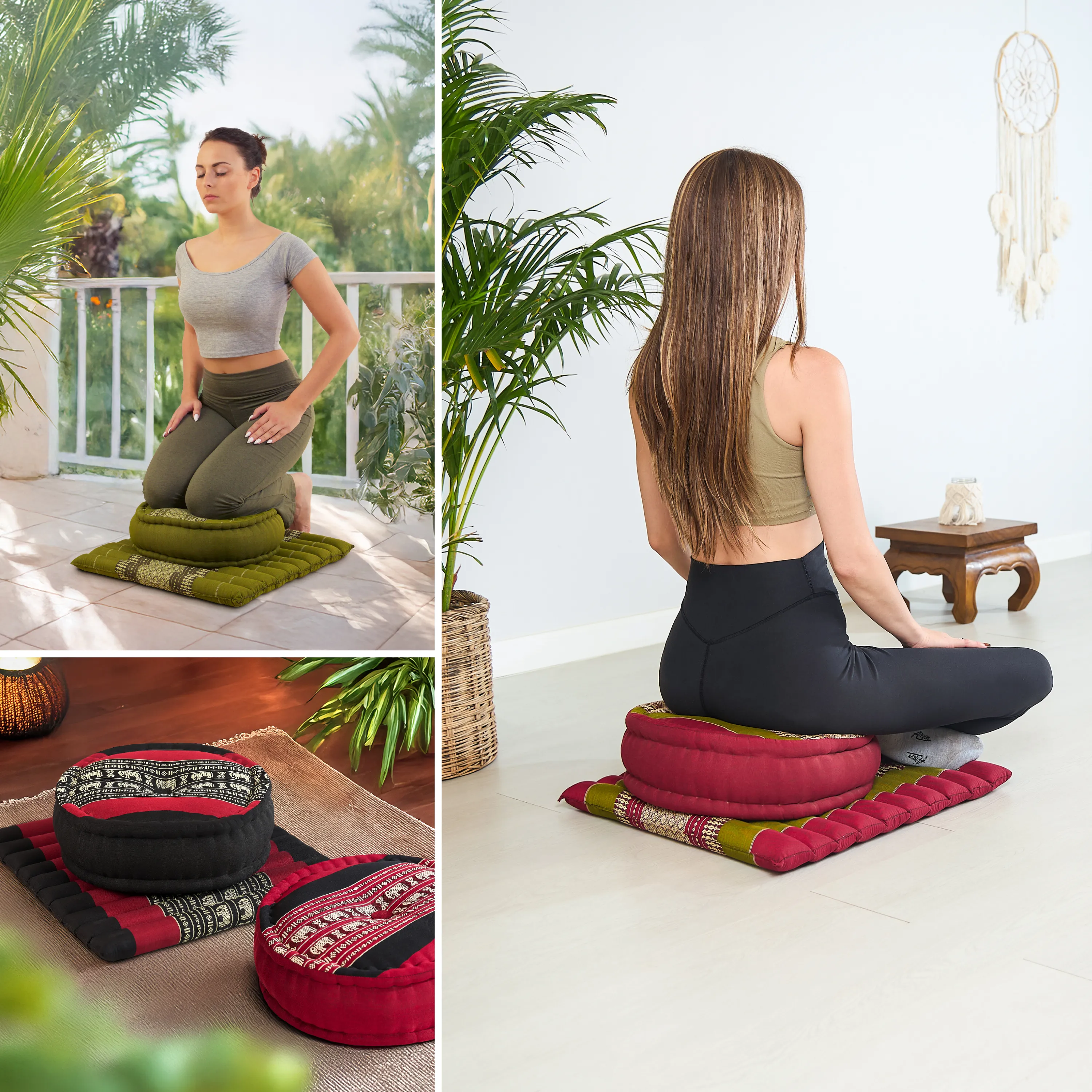 Kapok Meditationskissen Set L