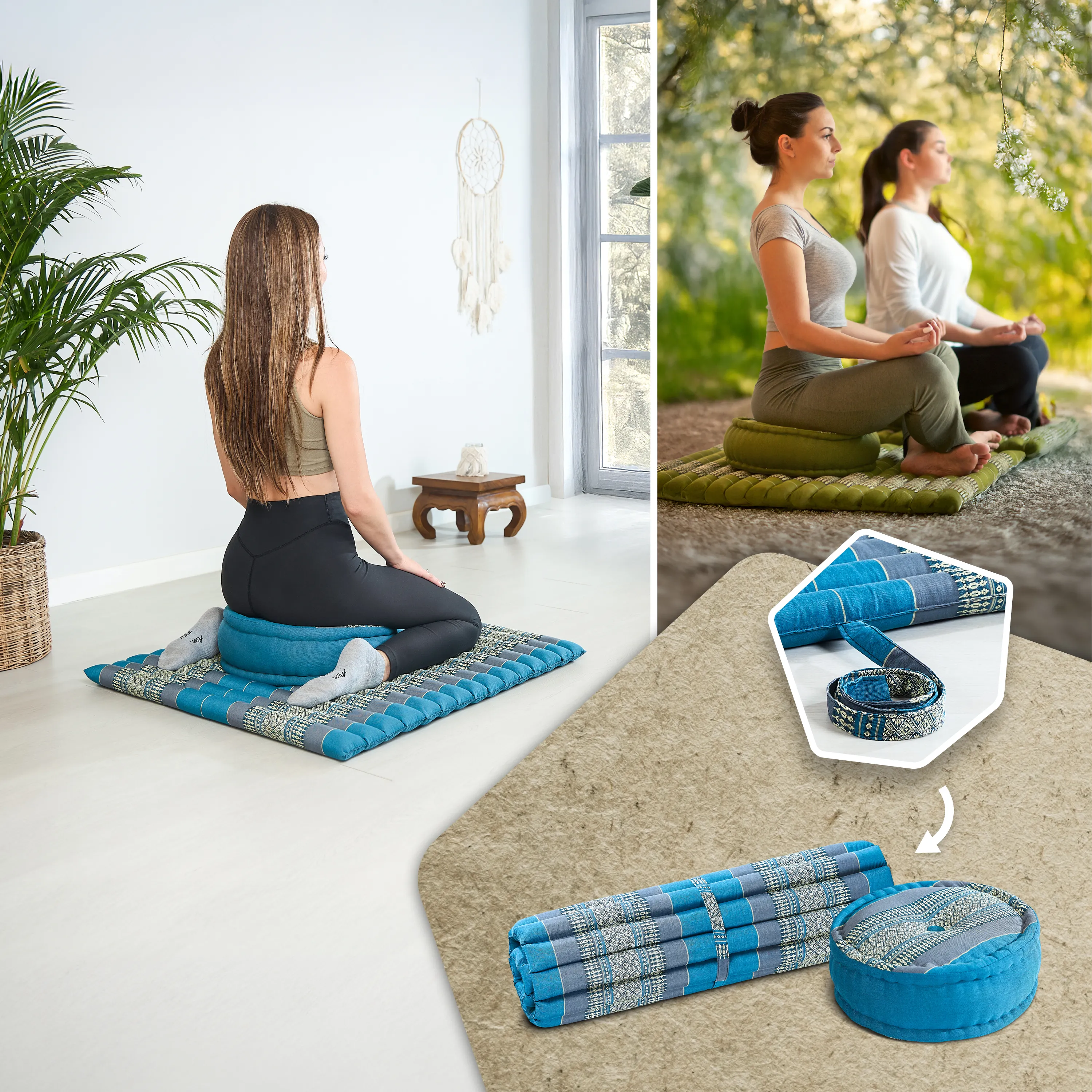 Kapok Meditationskissen Set XL